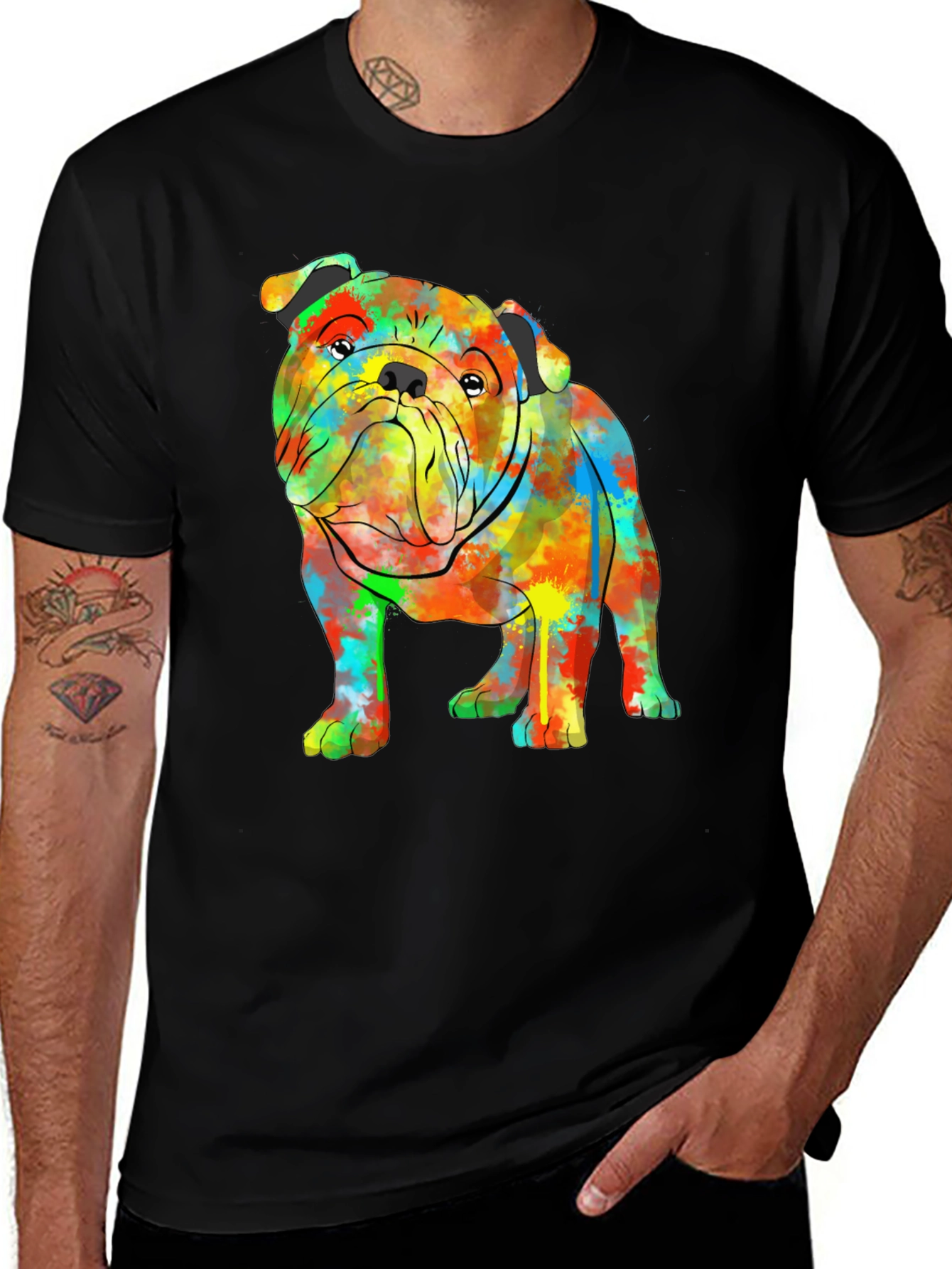 Variant 16 of Colorful Bulldog Graphic T-Shirt