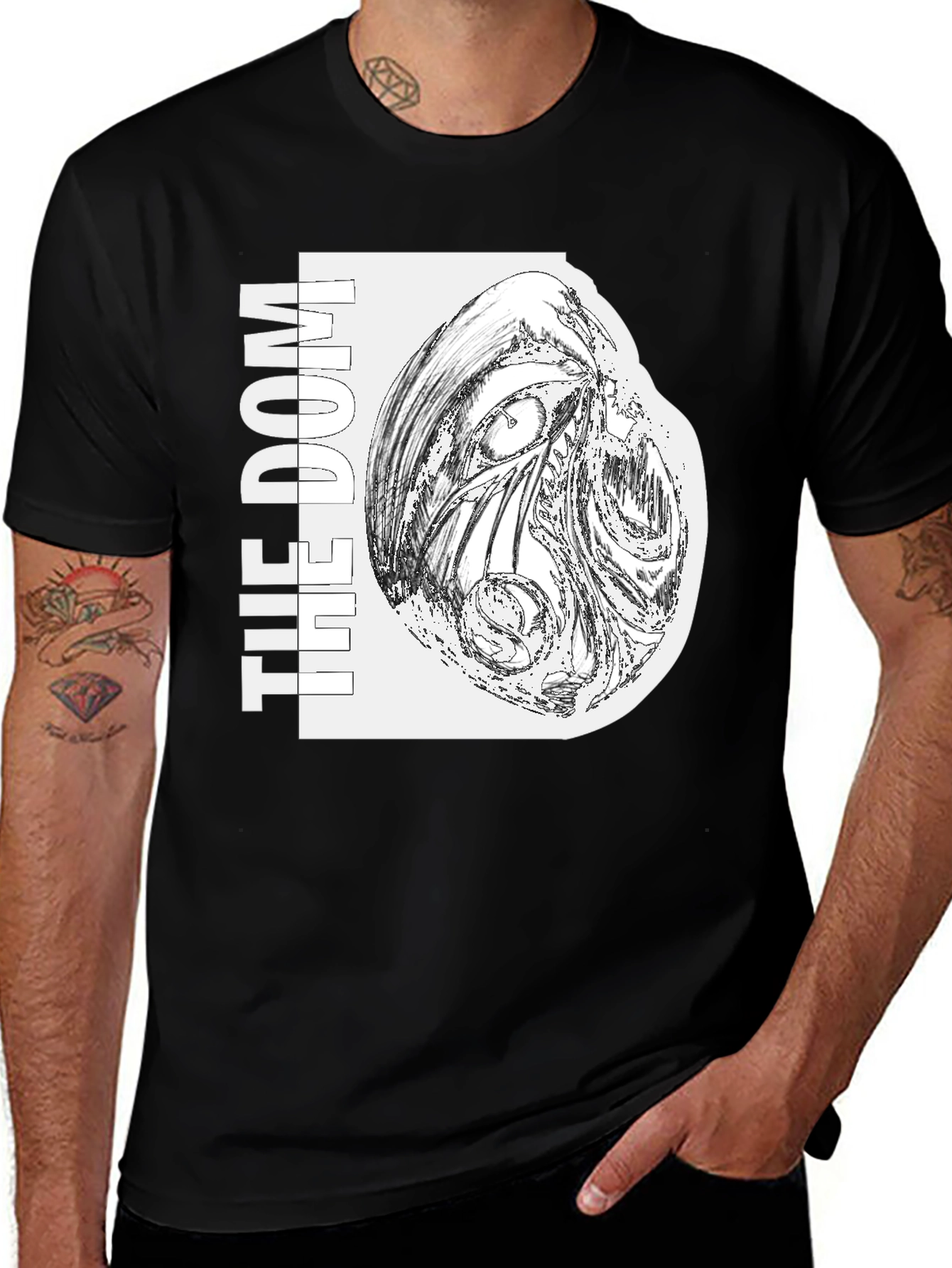 Variant 20 of The Dom Graphic Tee - Black Cotton T-Shirt