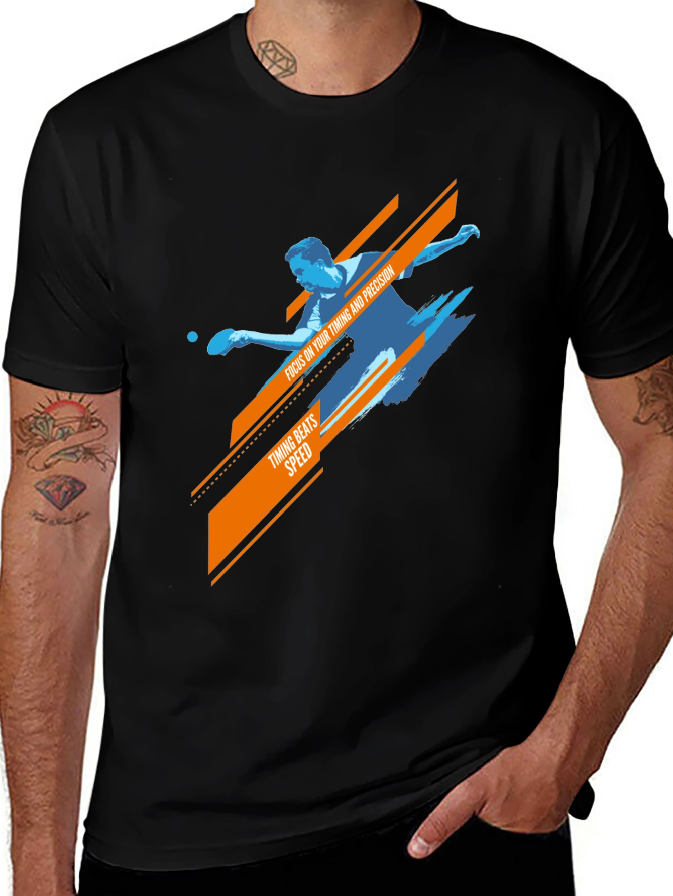 Variant 16 of Ping Pong Player Graphic Tee - Timing Beats Speed