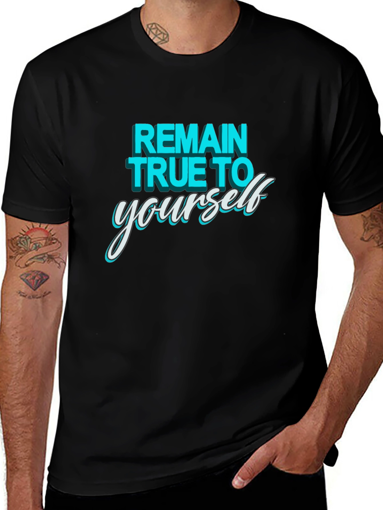 Black Remain True To Yourself Graphic T-Shirt - Black main image