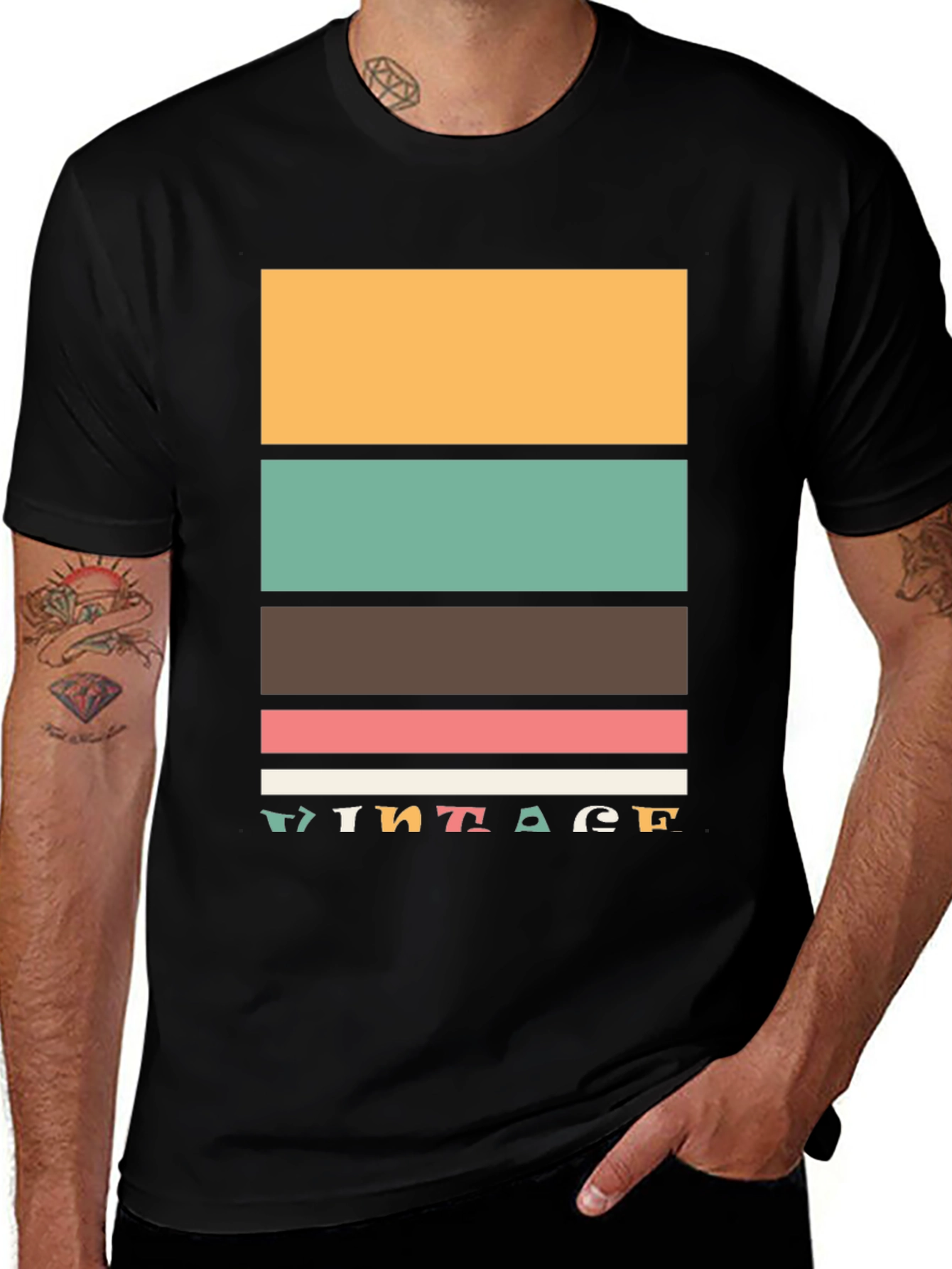 Variant 23 of Vintage Style Striped T-Shirt