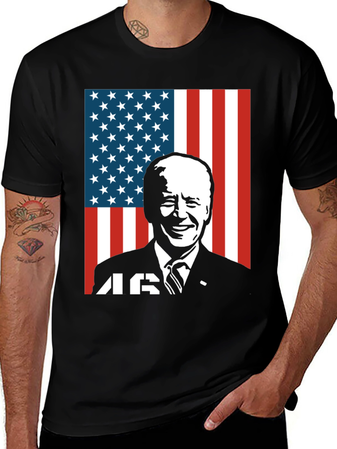 Biden 46 USA Flag Graphic Tee