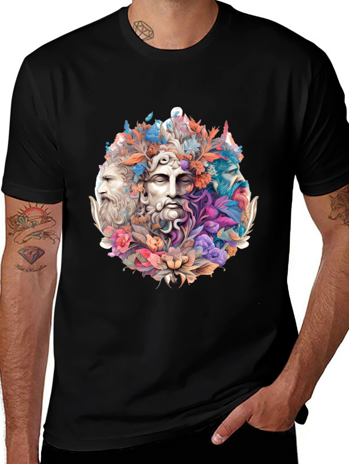 Variant 6 of Floral Bust T-Shirt - Artistic Design