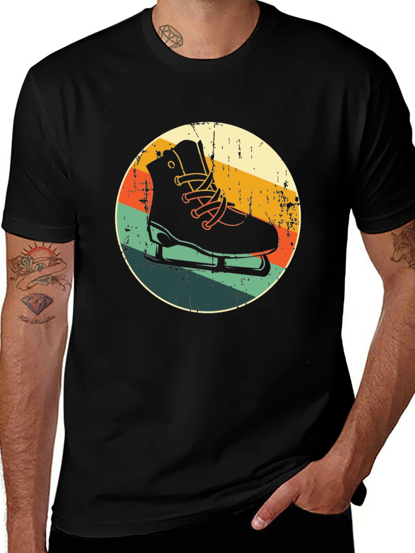 Variant 21 of Retro Ice Skate Graphic Tee - Vintage Style Skating Shirt