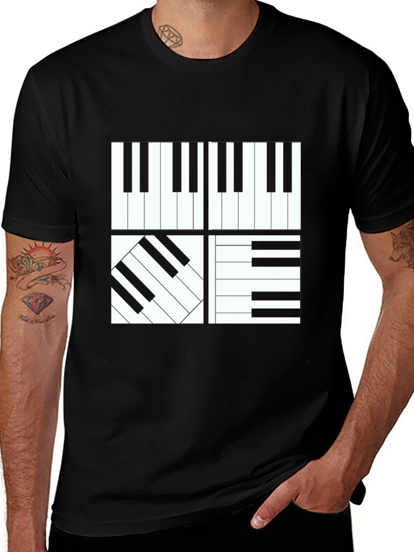 Variant 8 of Piano Keys Graphic Tee - Musician T-Shirt
