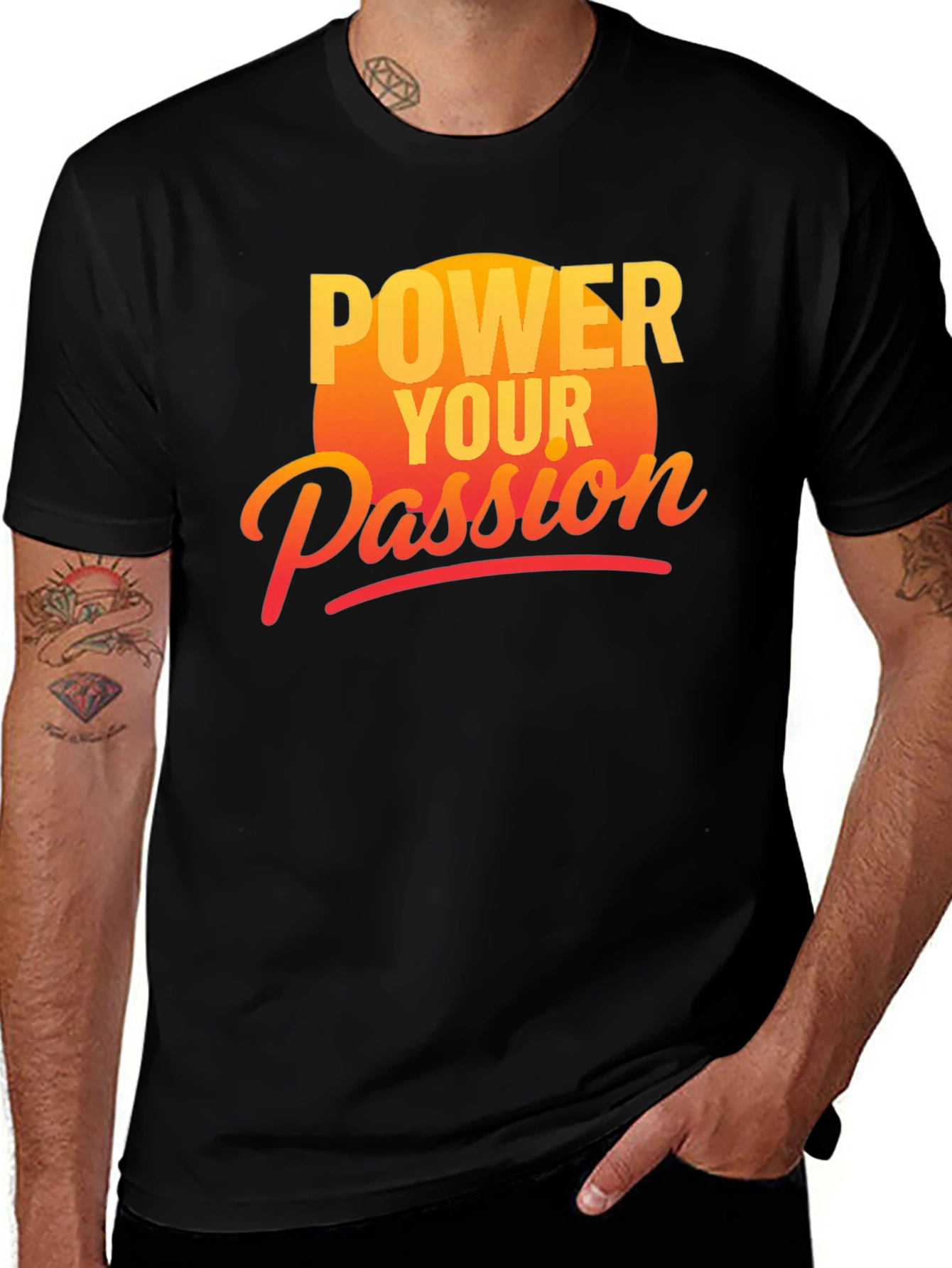Variant 23 of Power Your Passion Graphic Tee - Black