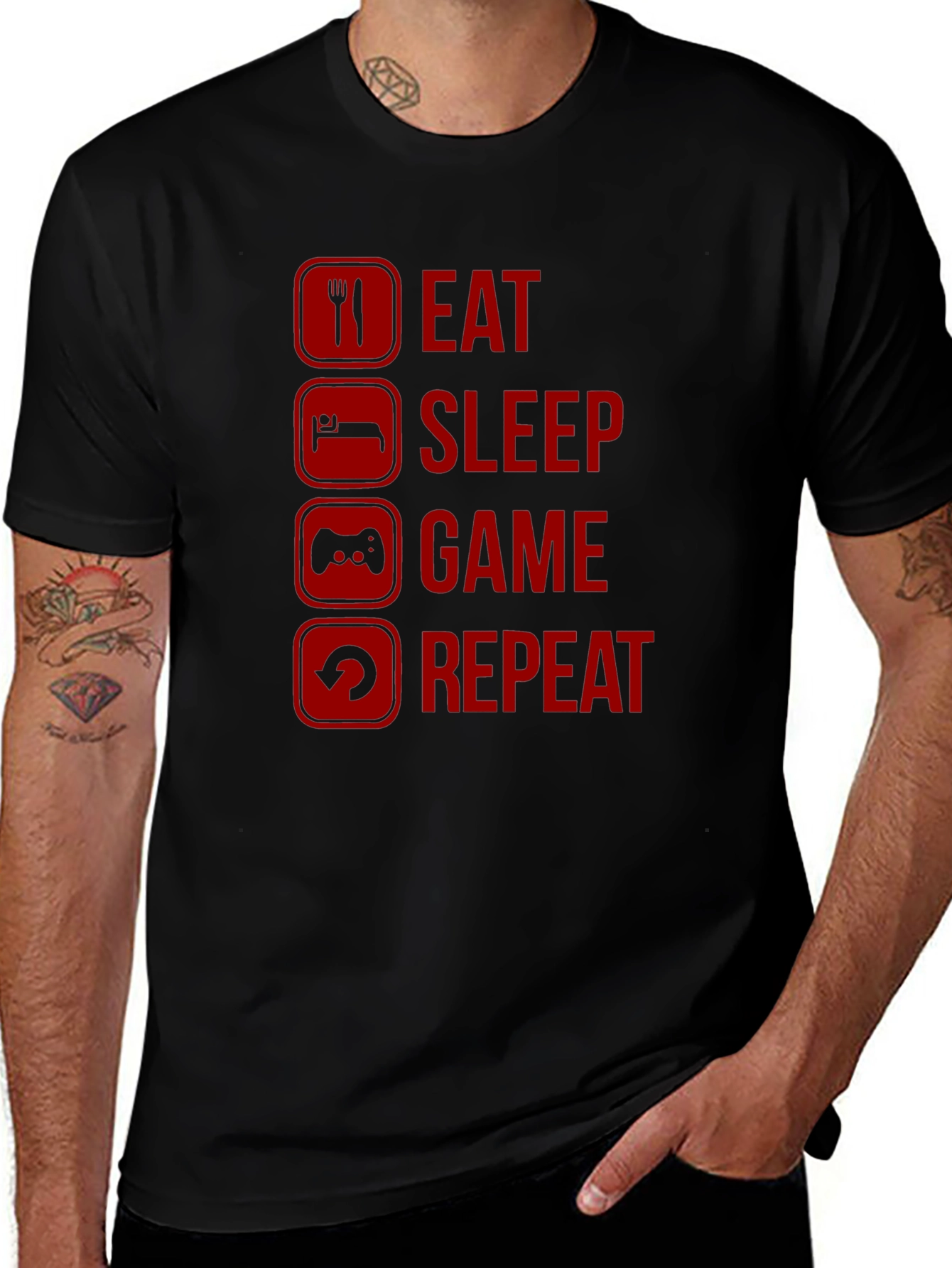 Variant 11 of Eat Sleep Game Repeat Gamer T-Shirt