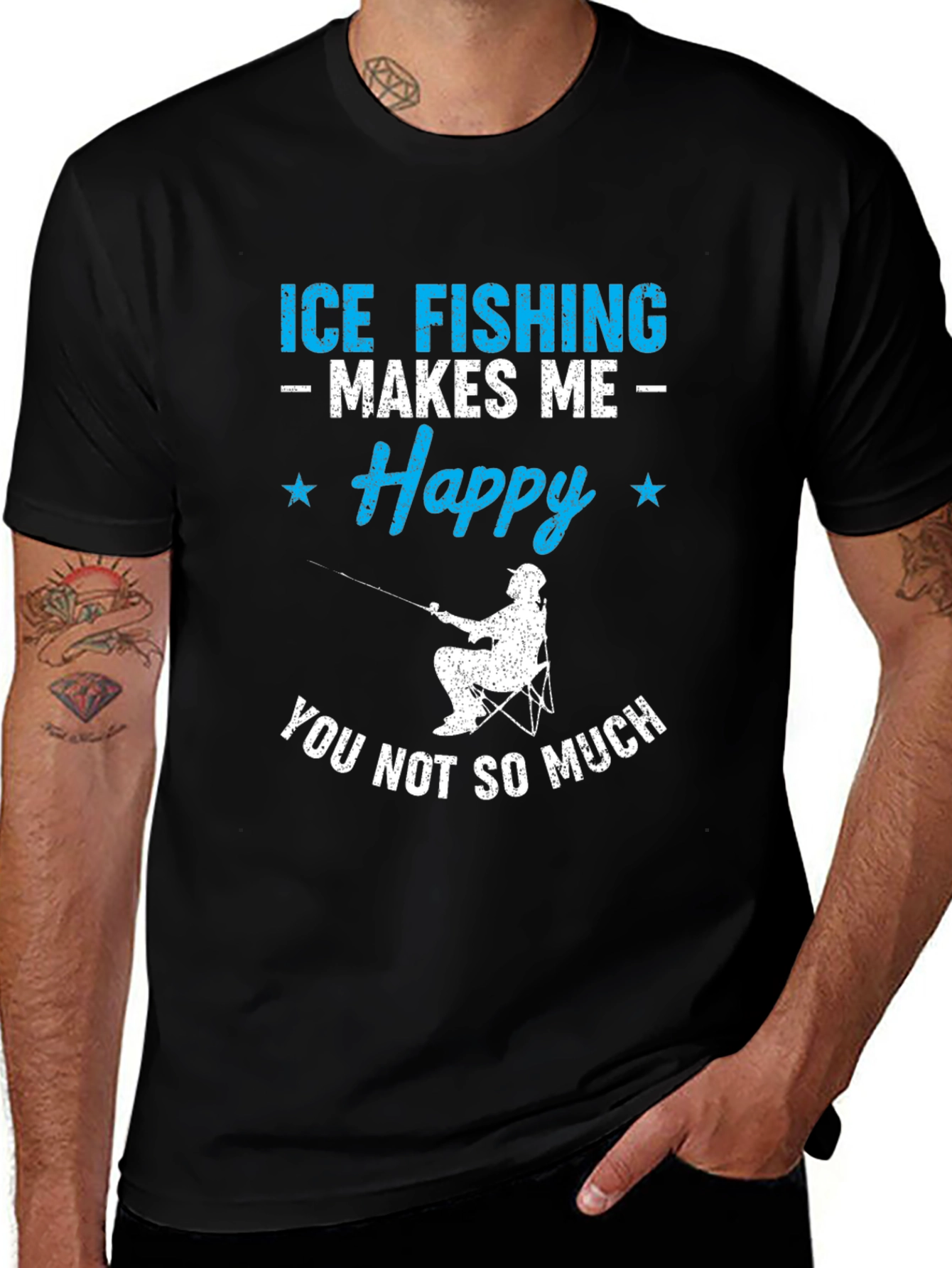 Variant 26 of Ice Fishing Makes Me Happy T-Shirt