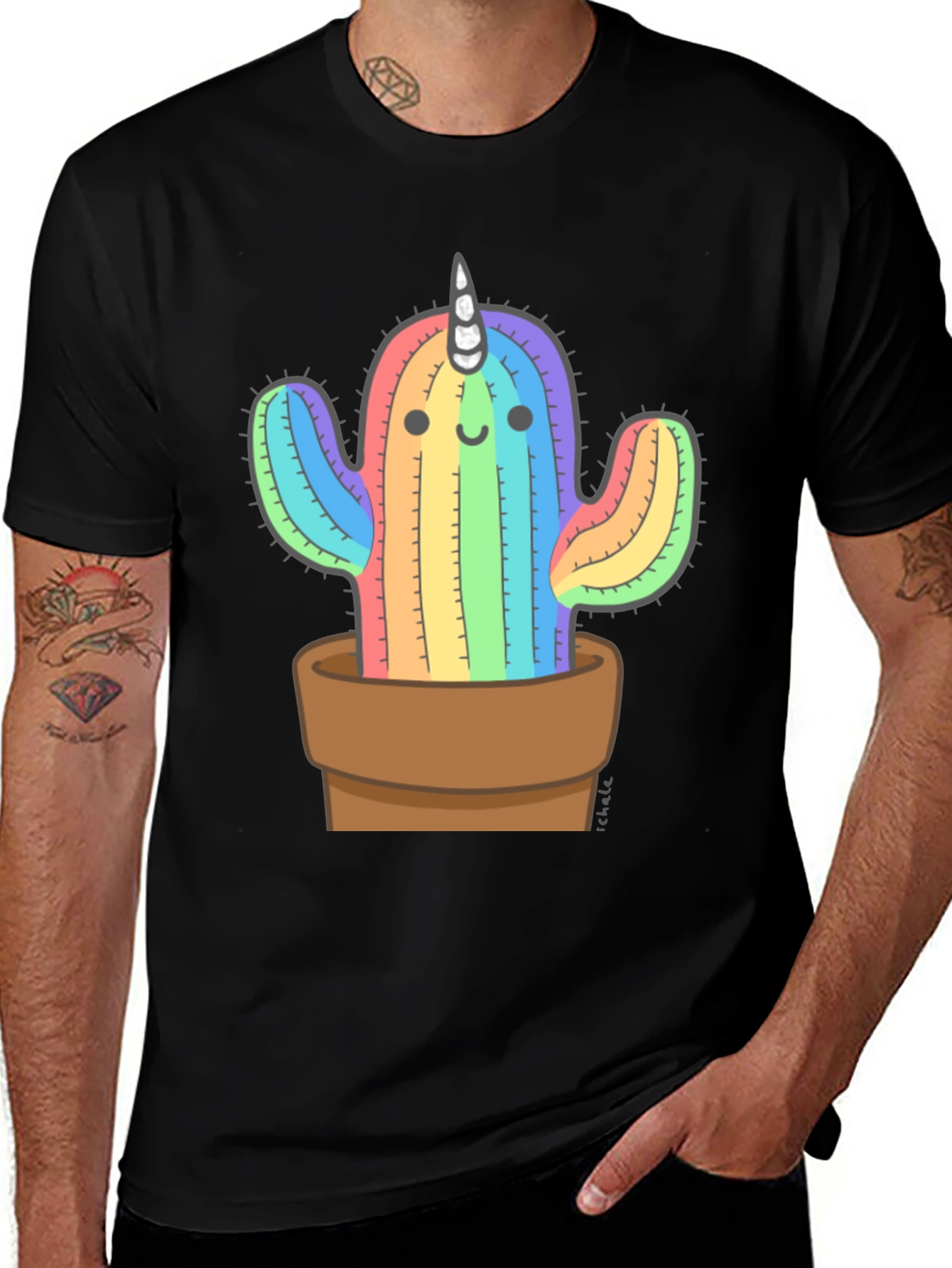 Variant 3 of Rainbow Cactus Unicorn Tee