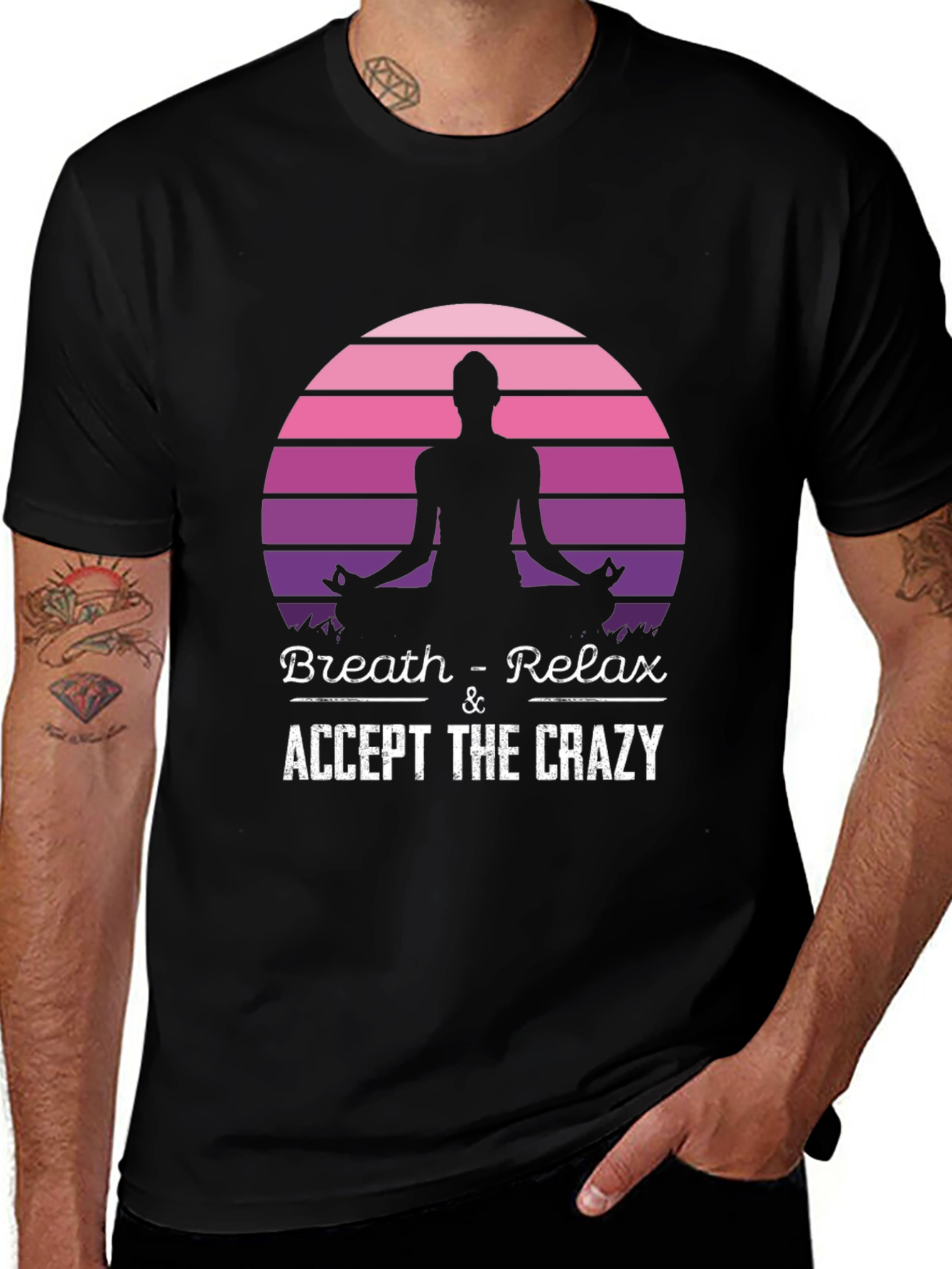 Variant 23 of Breath & Relax Yoga T-Shirt: Accept The Crazy!