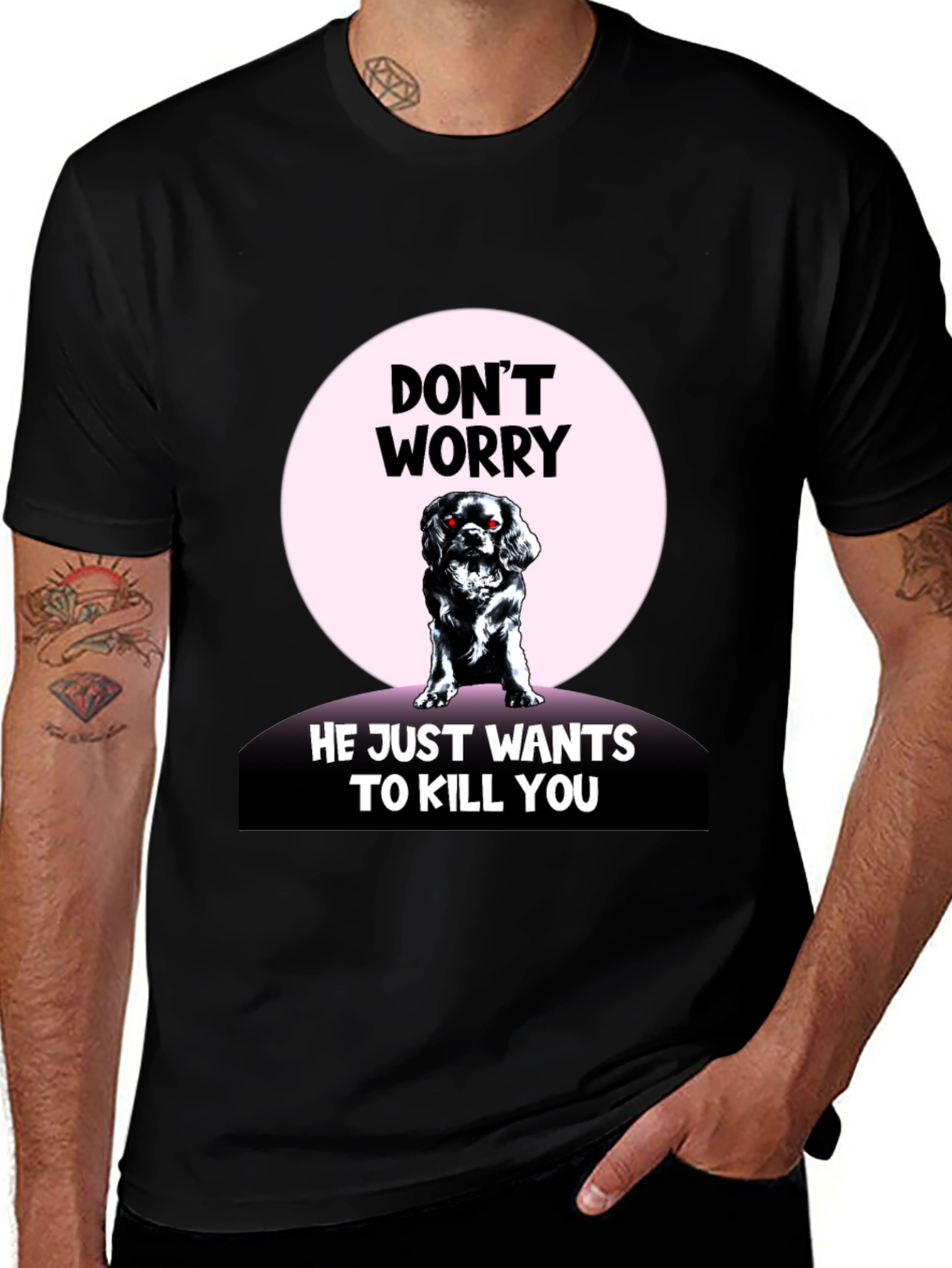 Variant 26 of Don't Worry Funny Dog Graphic T-Shirt