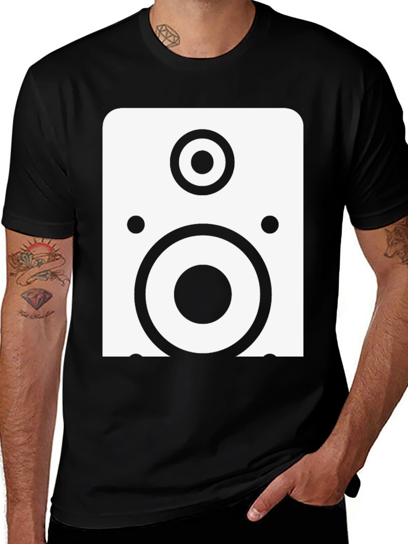 Variant 3 of Speaker Graphic Black T-Shirt