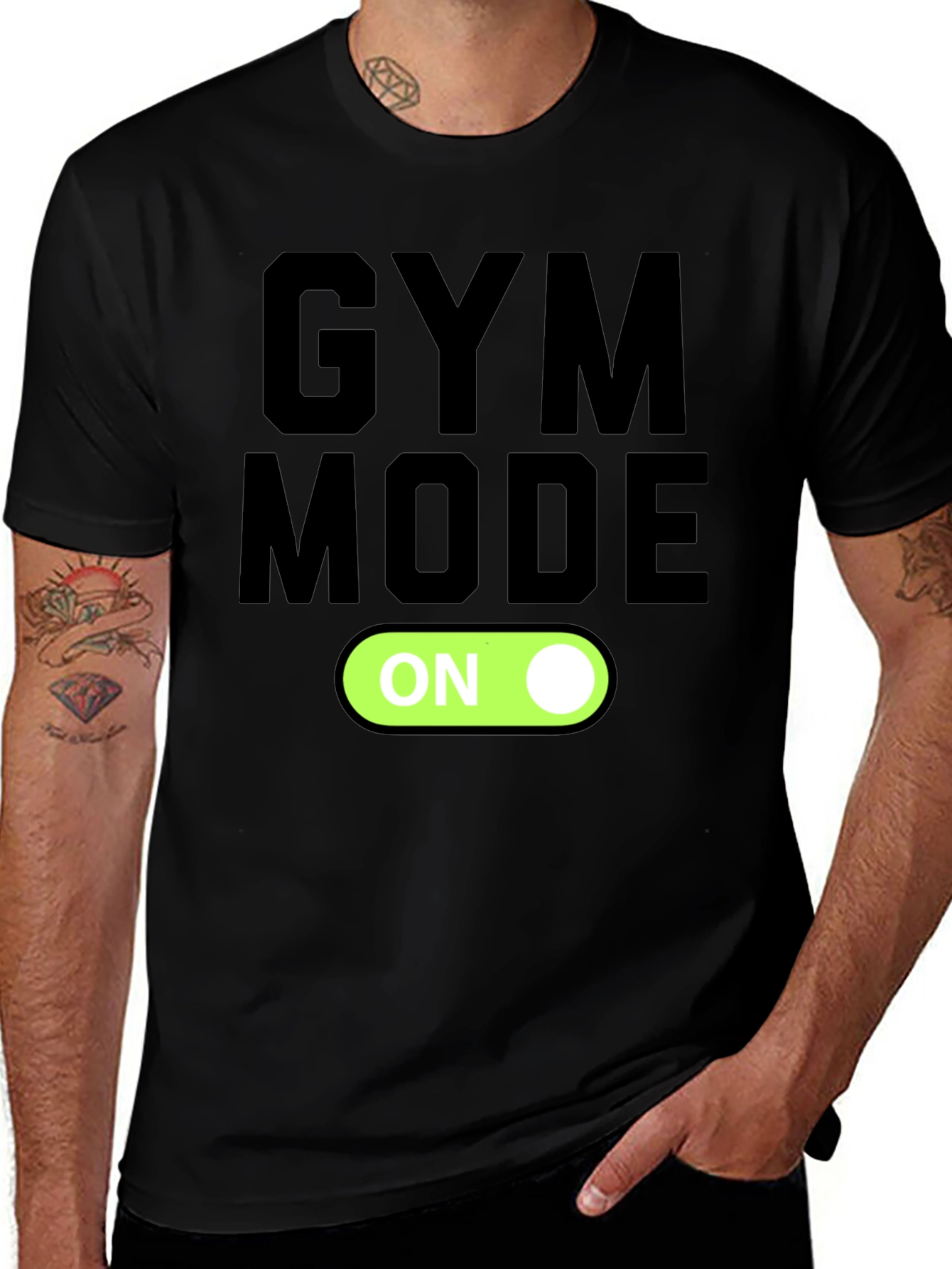Gym Mode On Black T-Shirt
