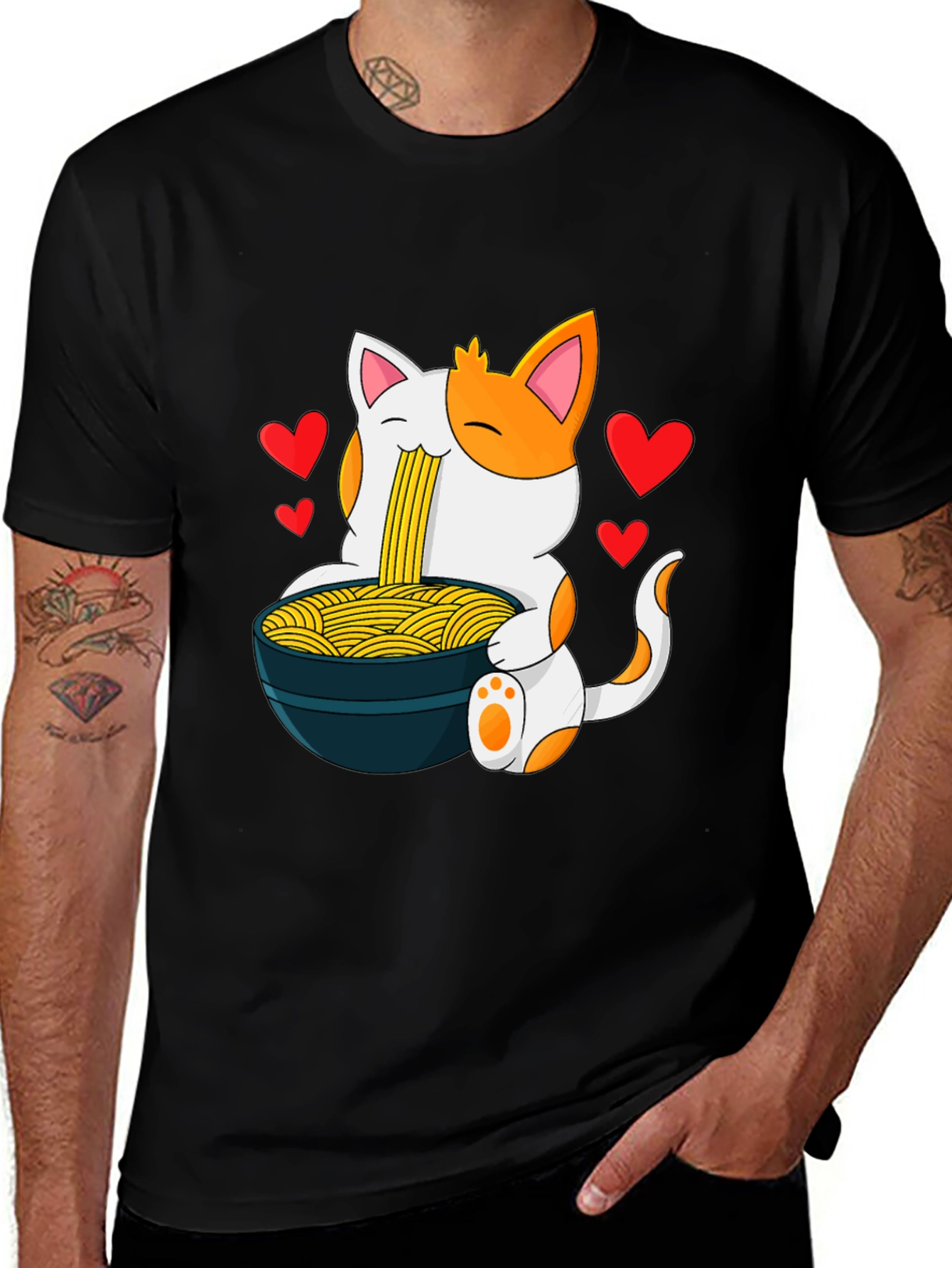 Variant 15 of Ramen Cat Graphic T-Shirt - Cute Anime Style Tee