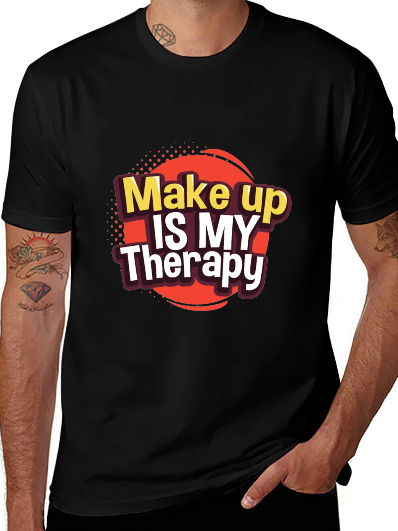 Variant 18 of Make Up is My Therapy T-Shirt - Trendy Graphic Tee