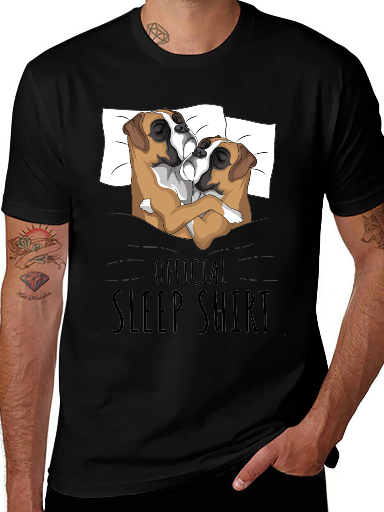Black Official Boxer Dog Sleep Shirt main image