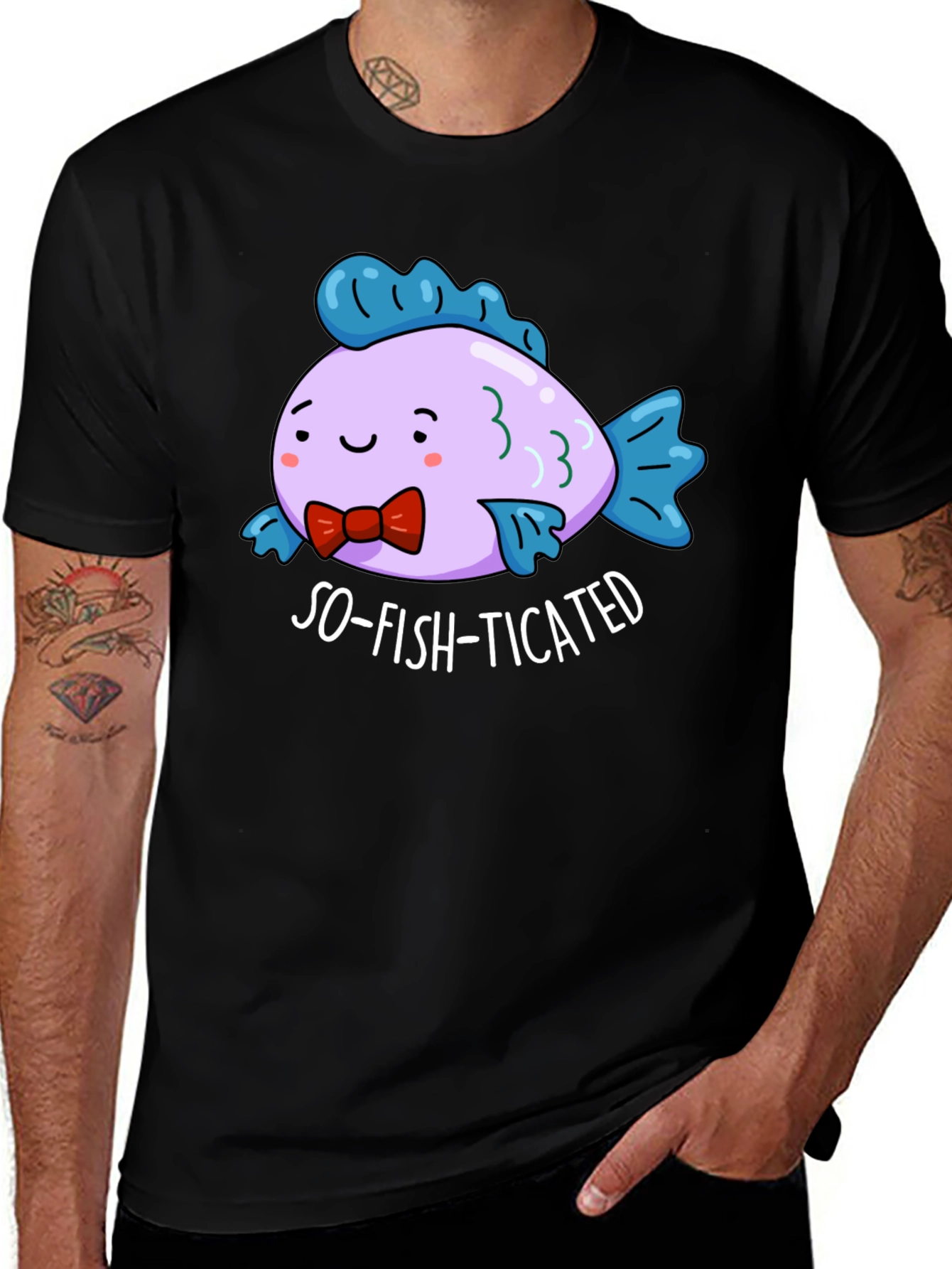 Variant 20 of So-Fish-Ticated Cute Fish Graphic Tee - Soft Cotton Blend