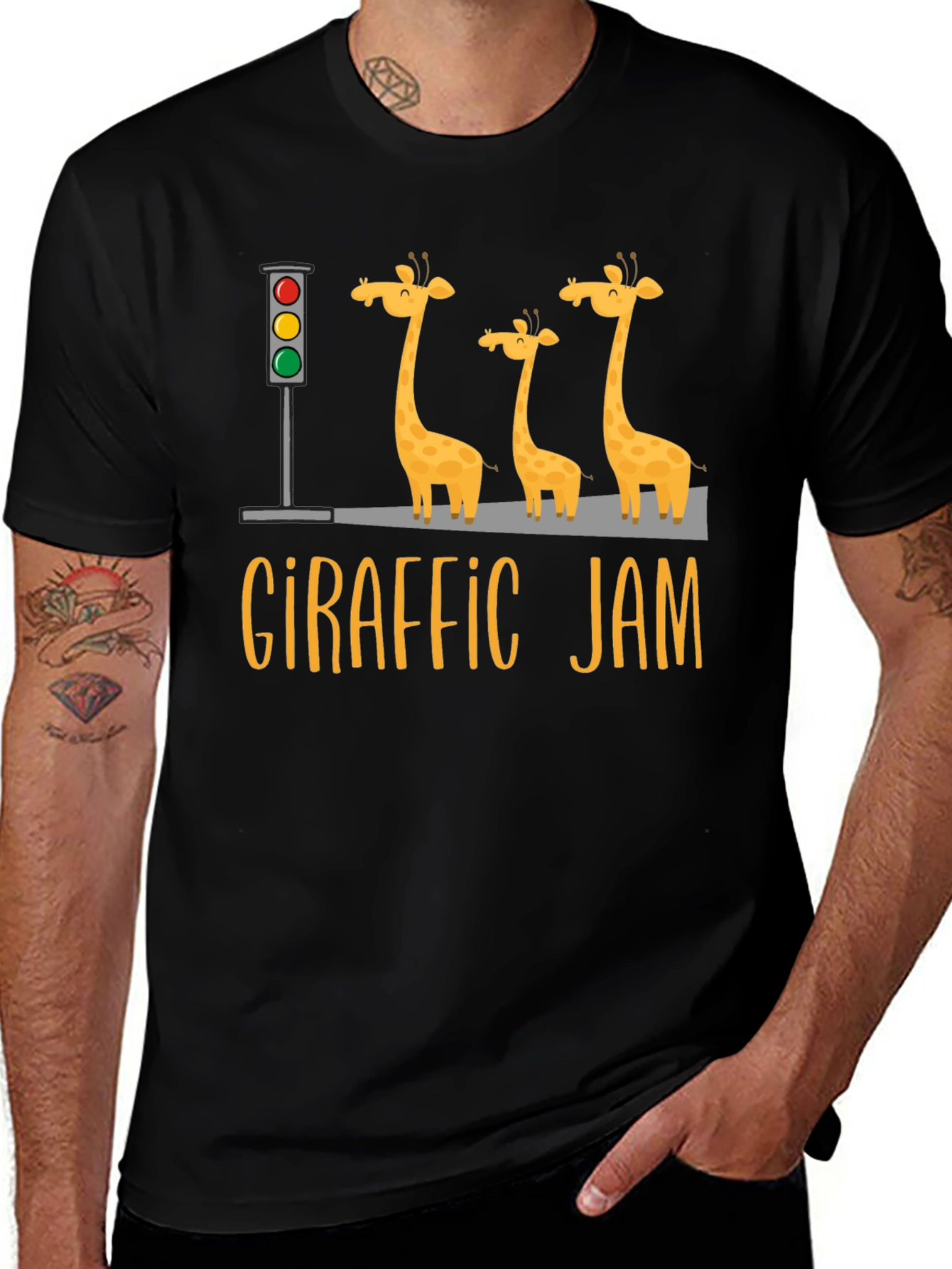 Variant 6 of Giraffe Traffic Jam Graphic Tee - Unique Animal Humor T-Shirt
