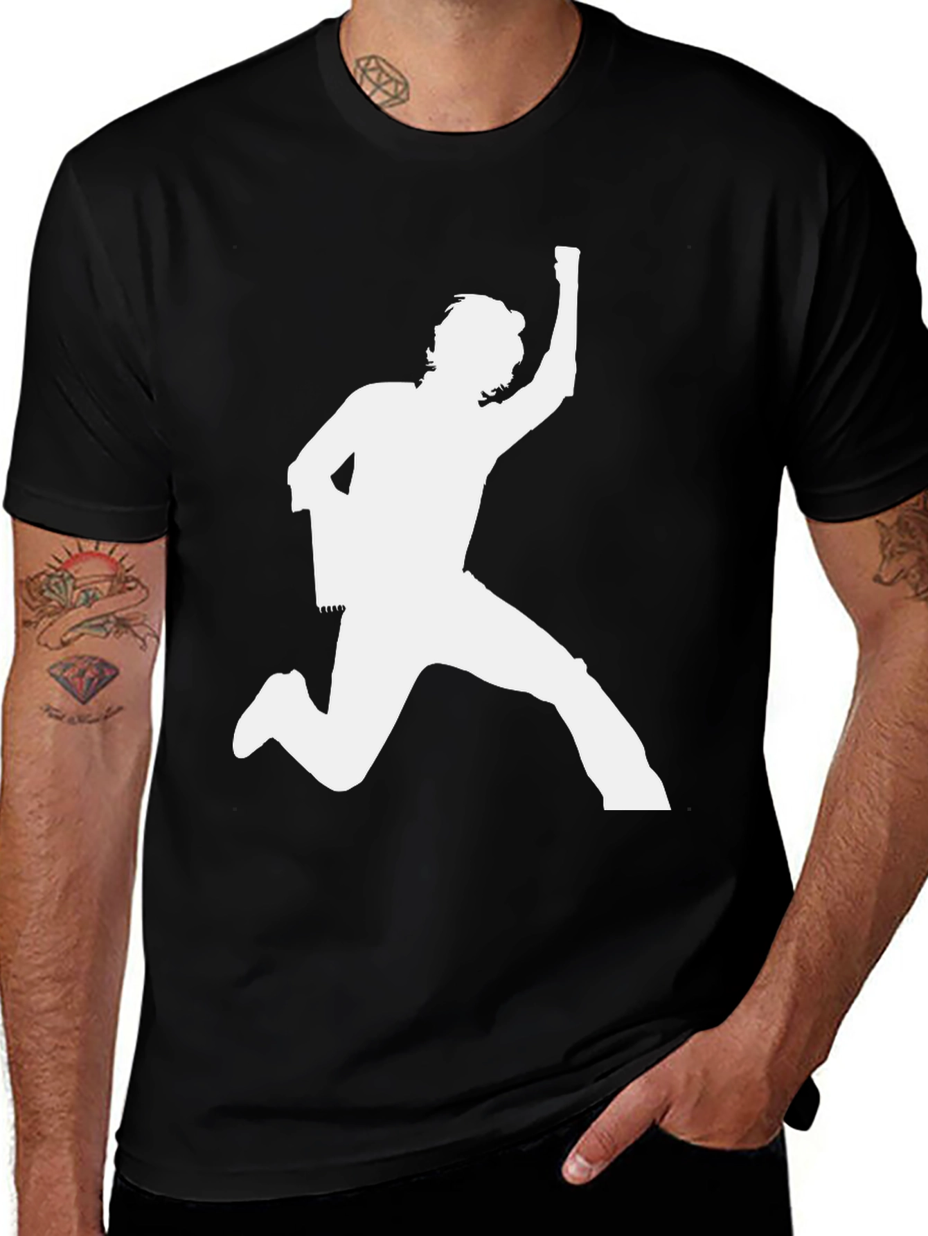 Variant 18 of Silhouette Man Black Graphic Tee