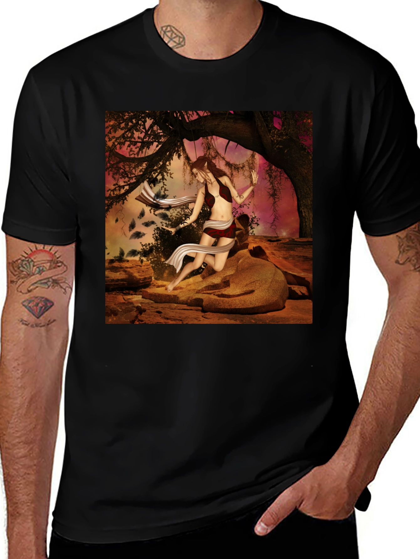 Fantasy Forest Woman Graphic Tee - Unisex T-Shirt