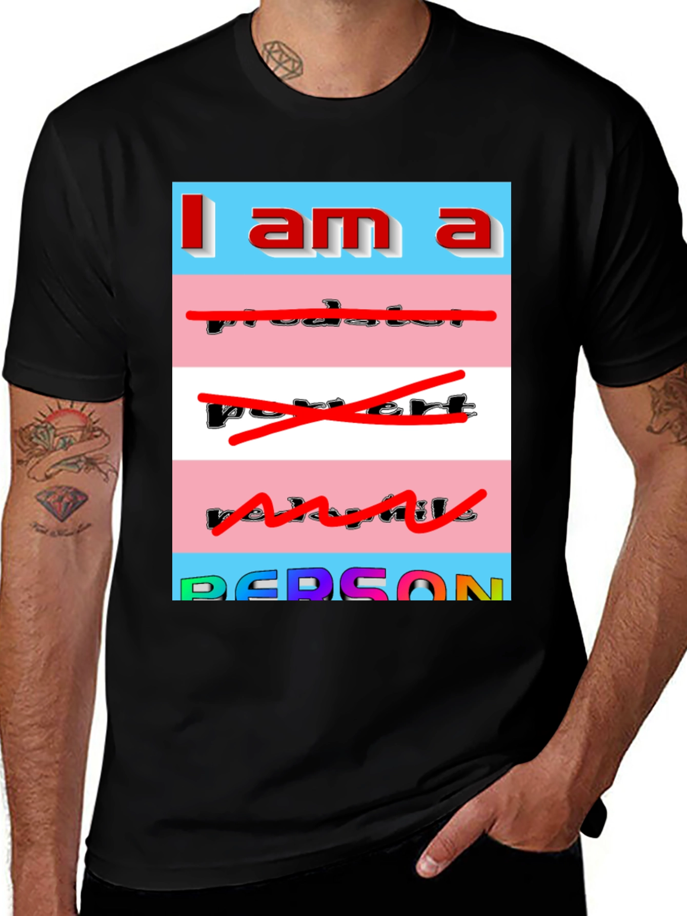 Variant 29 of I am a Person T-Shirt - Transgender Pride
