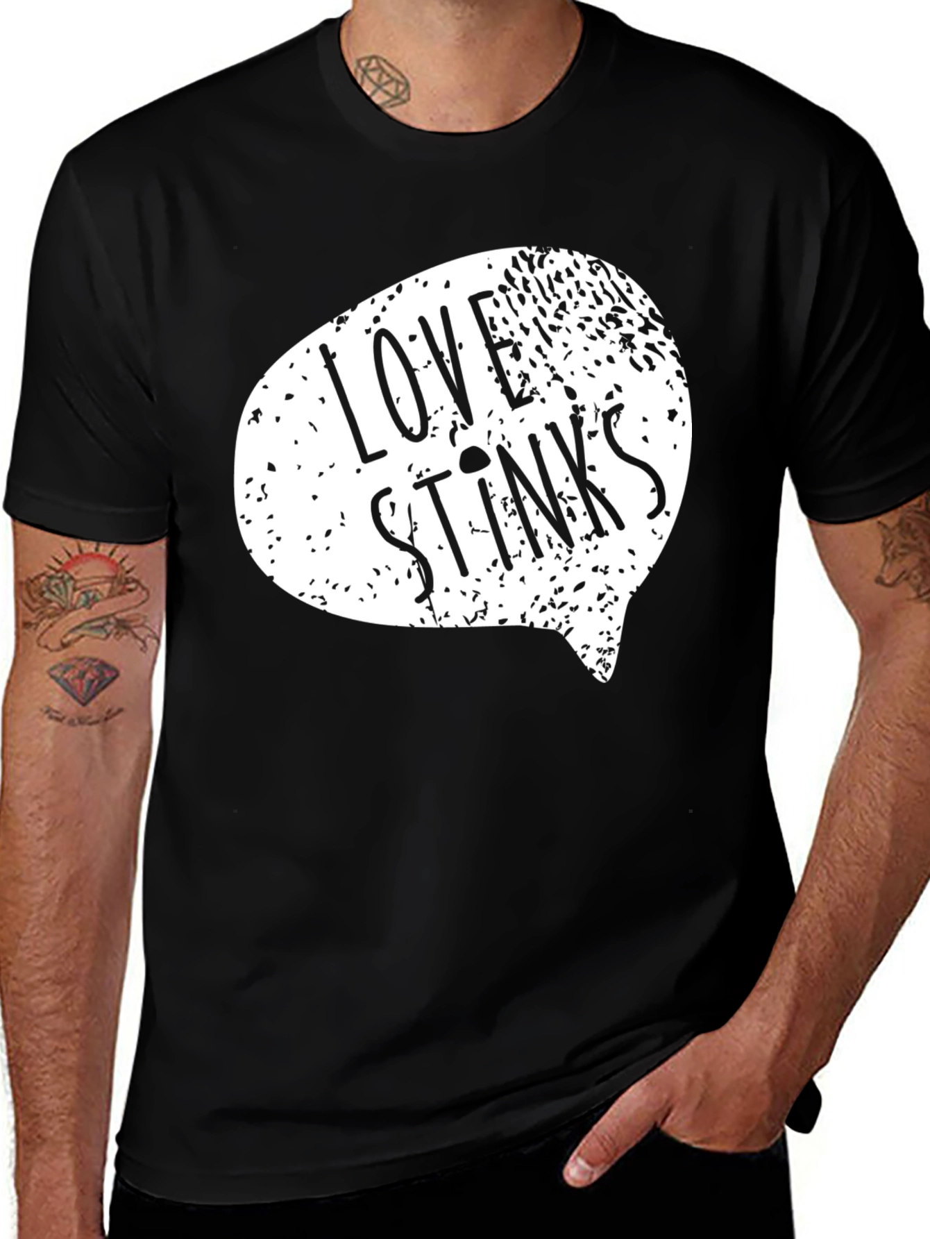 Variant 14 of Love Stinks Black Graphic Tee