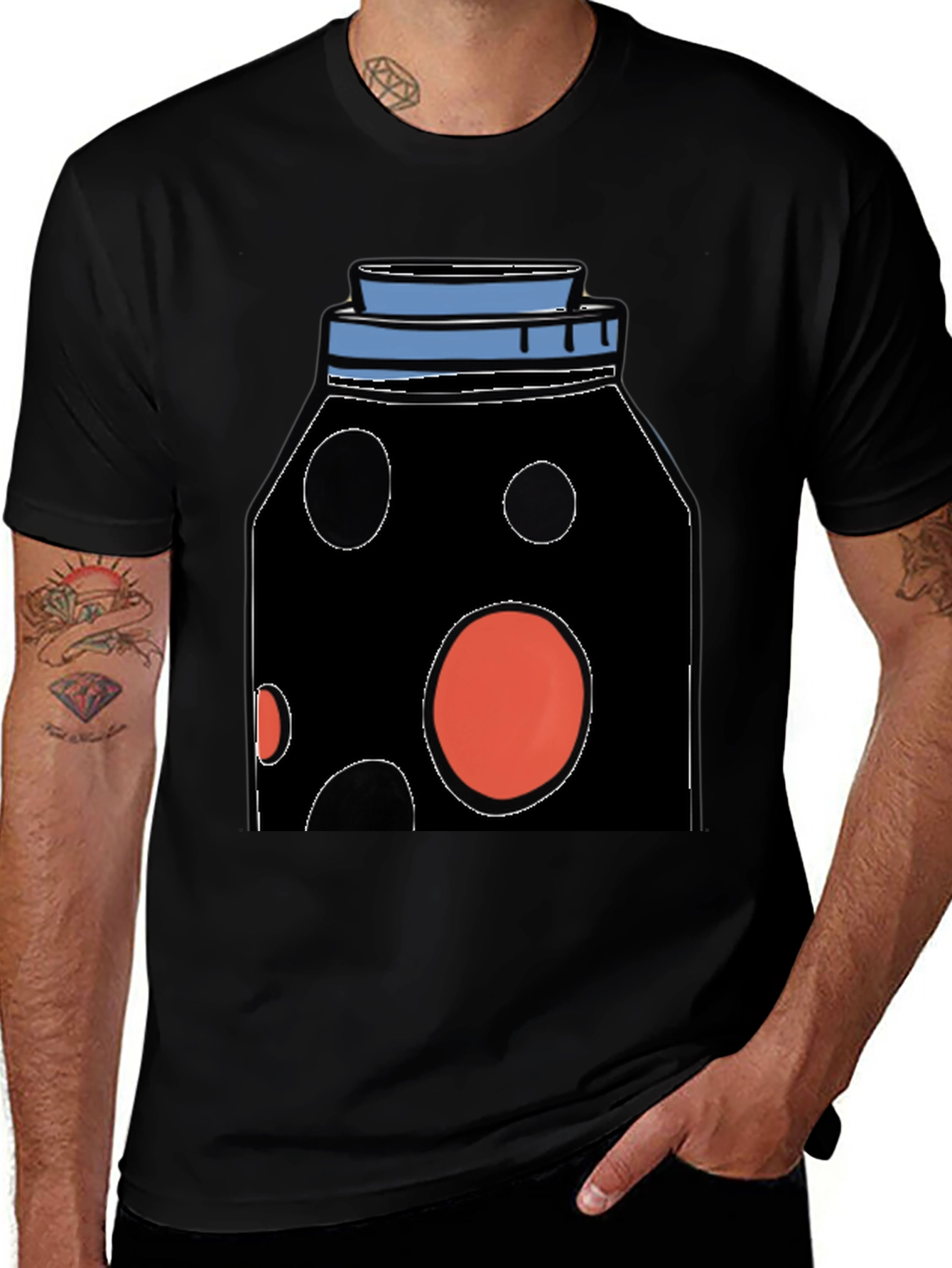 Unique Jar Graphic T-Shirt - Black
