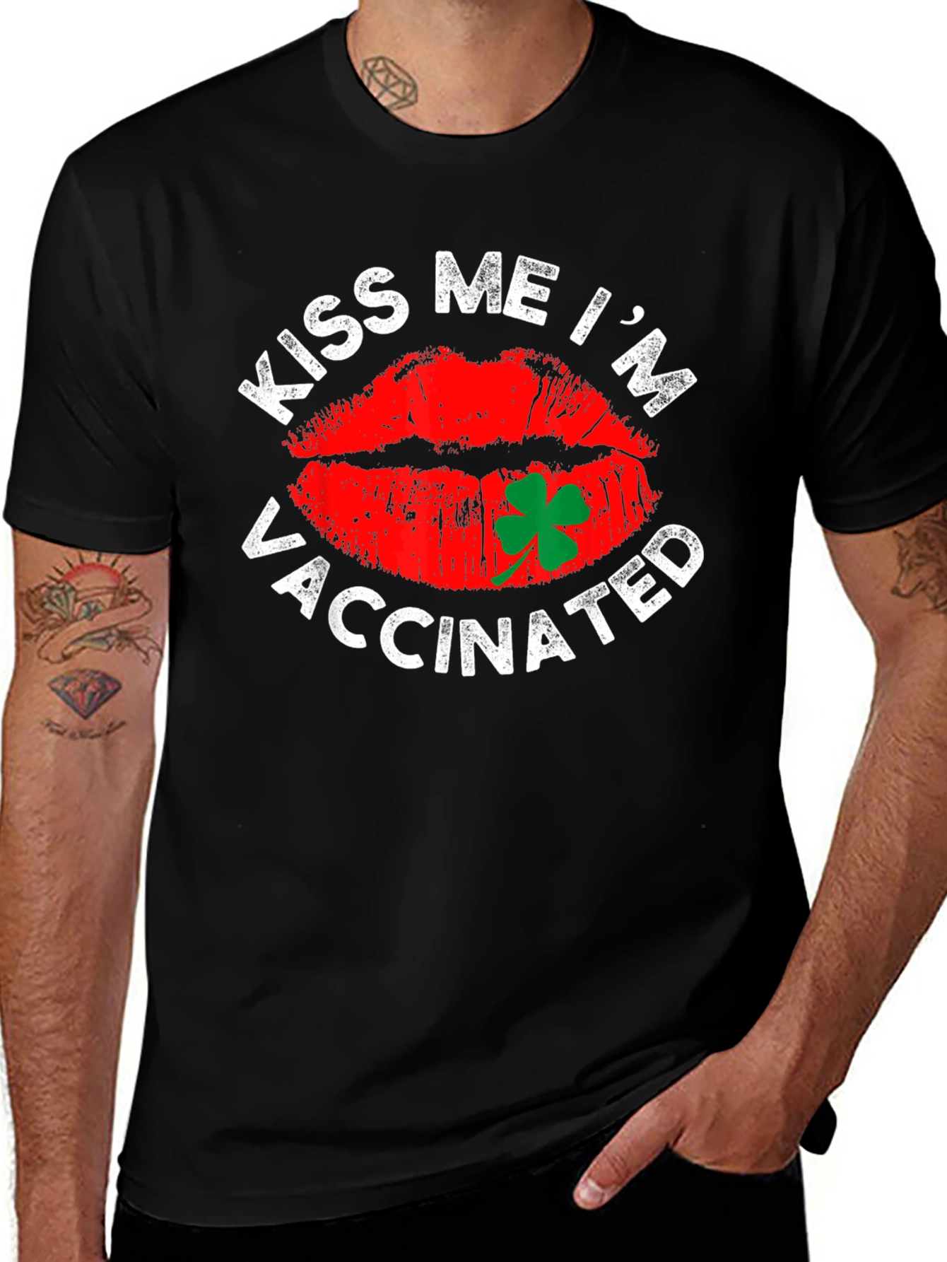 Kiss Me I'm Vaccinated T-Shirt St. Patrick's Day 