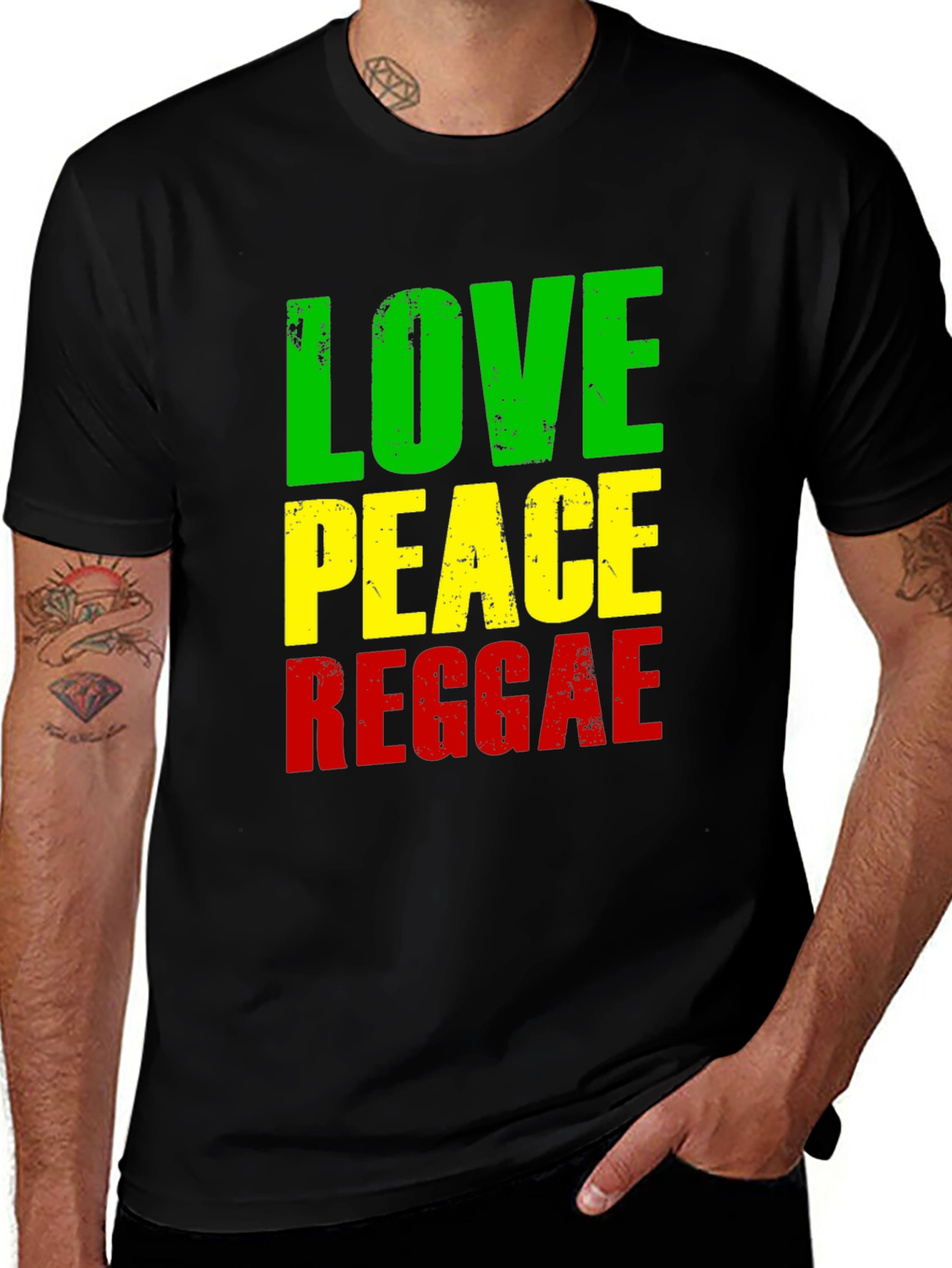 Variant 8 of Love Peace Reggae Graphic T-Shirt