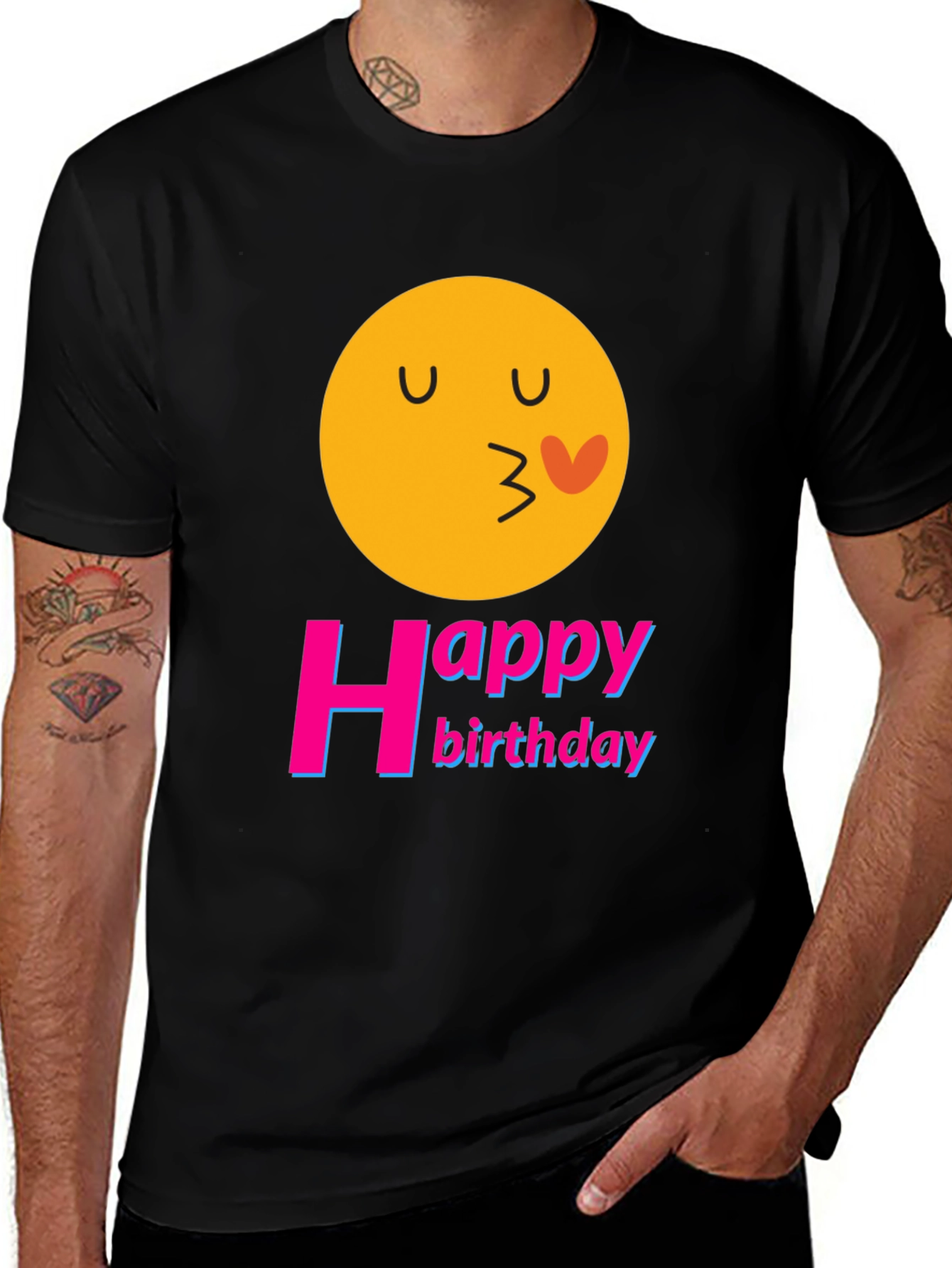Variant 23 of Happy Birthday Emoji Graphic T-Shirt