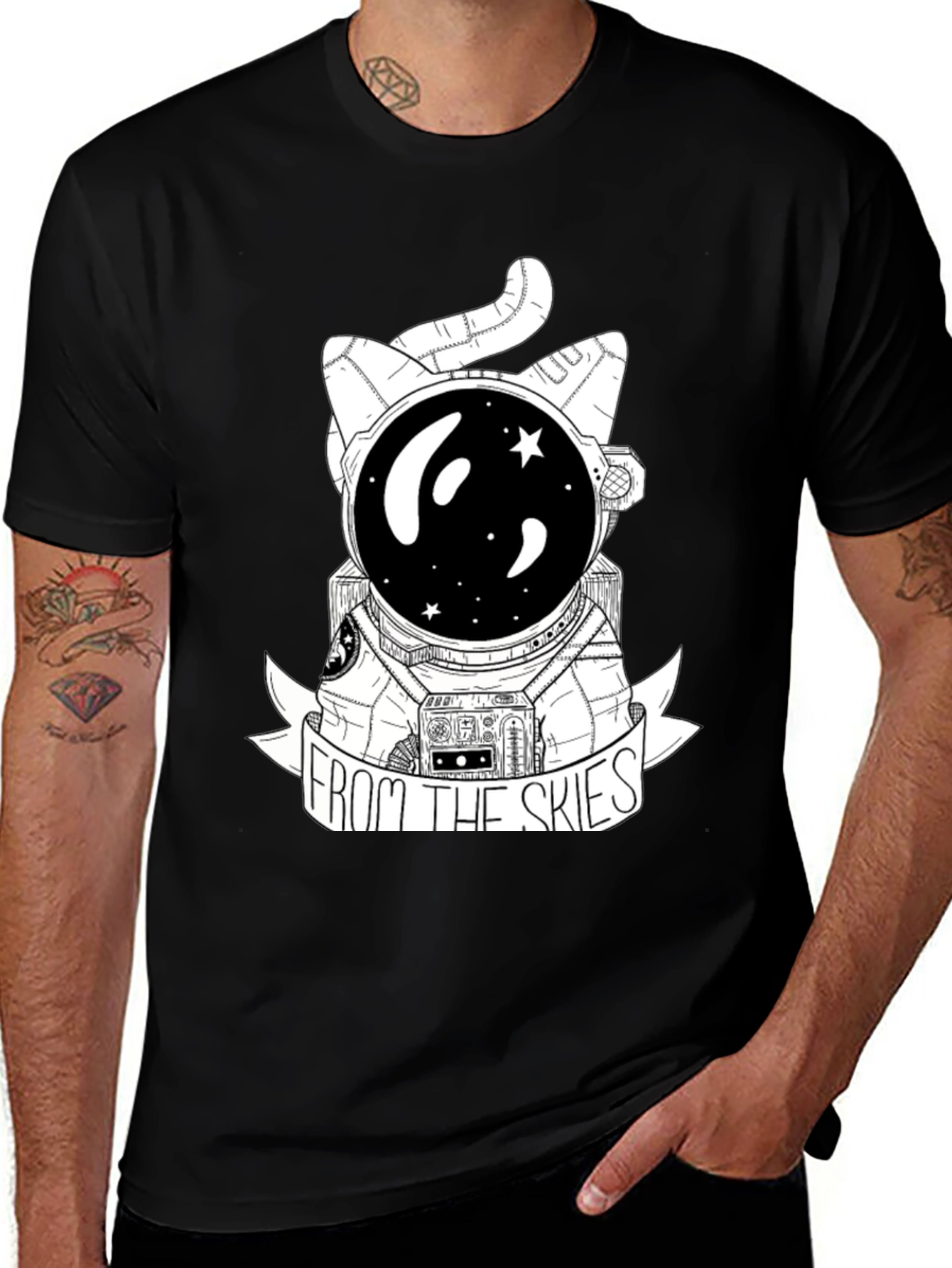 Variant 13 of Astronaut Cat Graphic T-Shirt