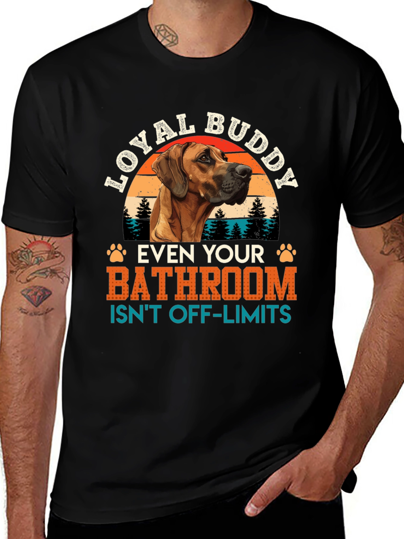 Variant 16 of Loyal Buddy Dog T-Shirt - Off Limits Bathroom Humor
