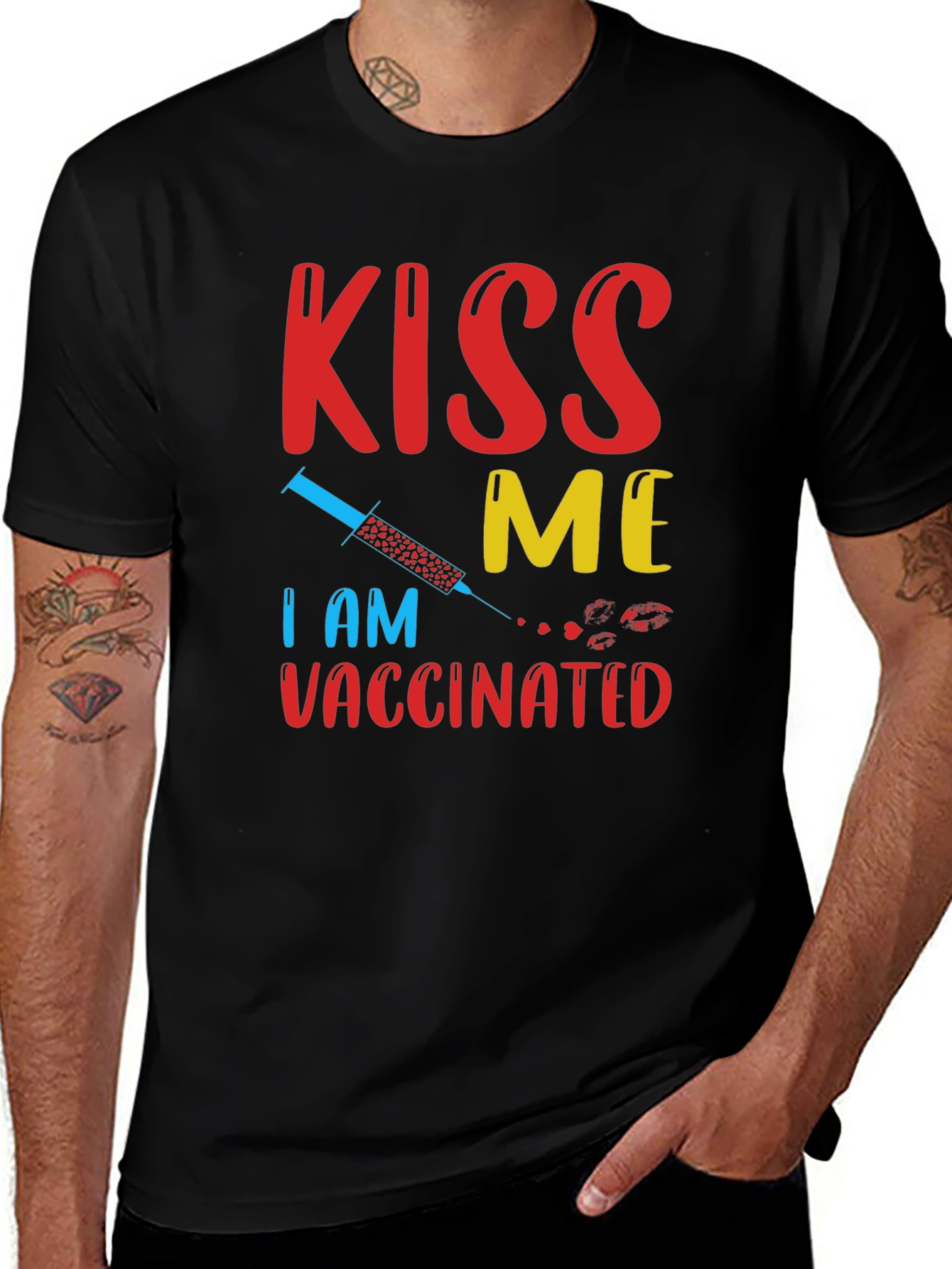 Variant 2 of Kiss Me I am Vaccinated T-Shirt