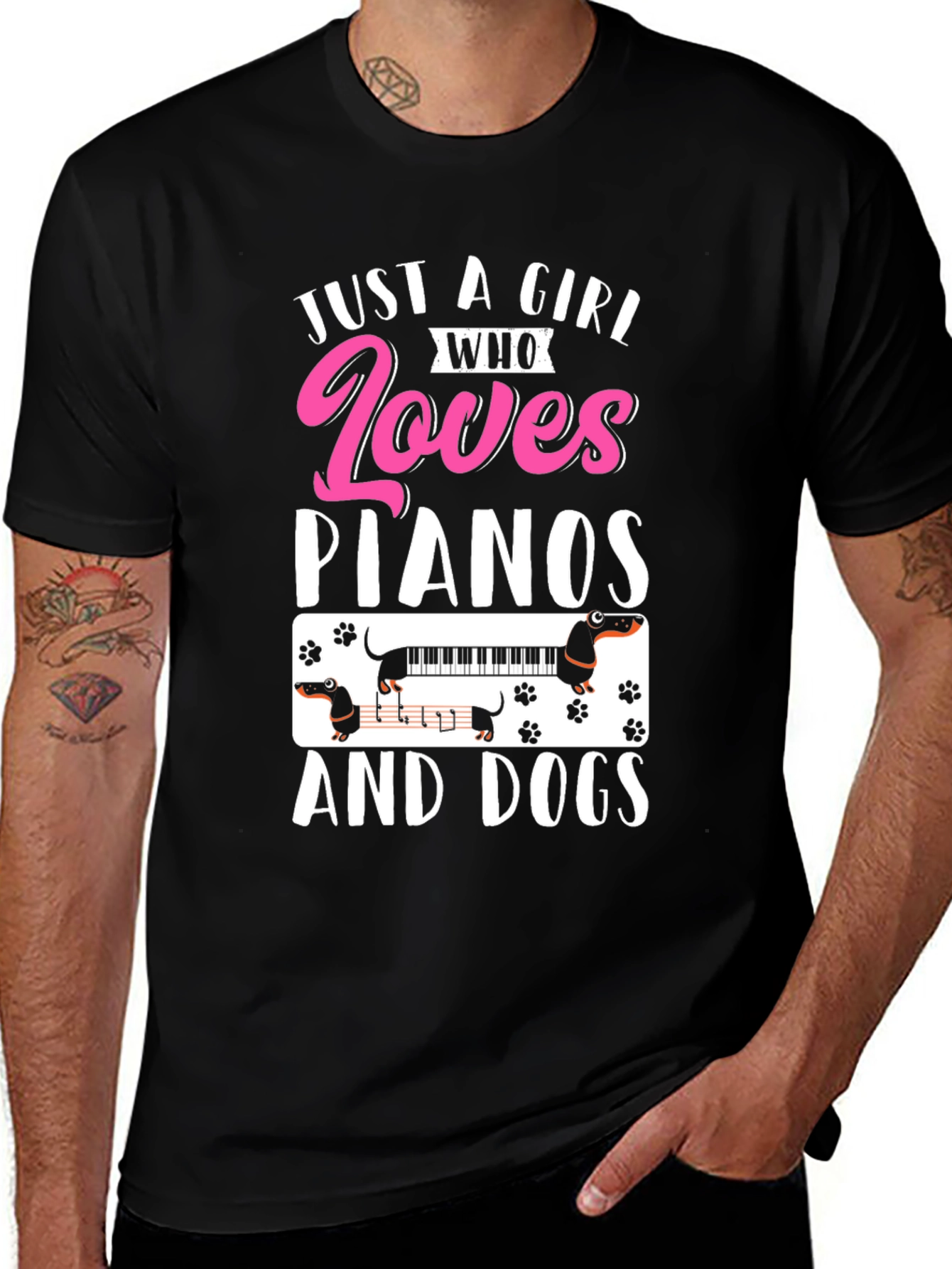 Variant 18 of Just A Girl Who Loves Pianos And Dogs T-Shirt