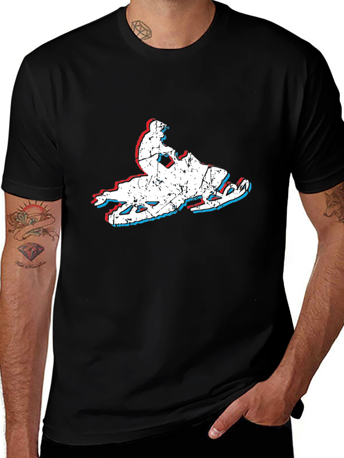 Variant 5 of Retro Snowmobile T-Shirt - Distressed Graphic