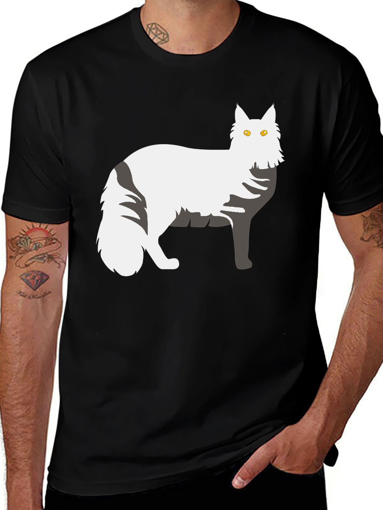 Variant 3 of Cat Graphic T-Shirt - Black Unisex Tee