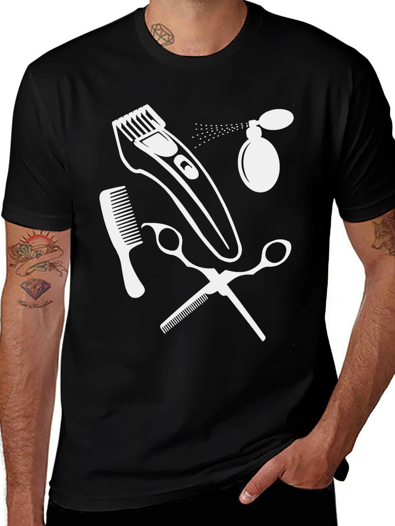 Barber Tools Graphic Tee - Stylish Hair Stylist T-Shirt