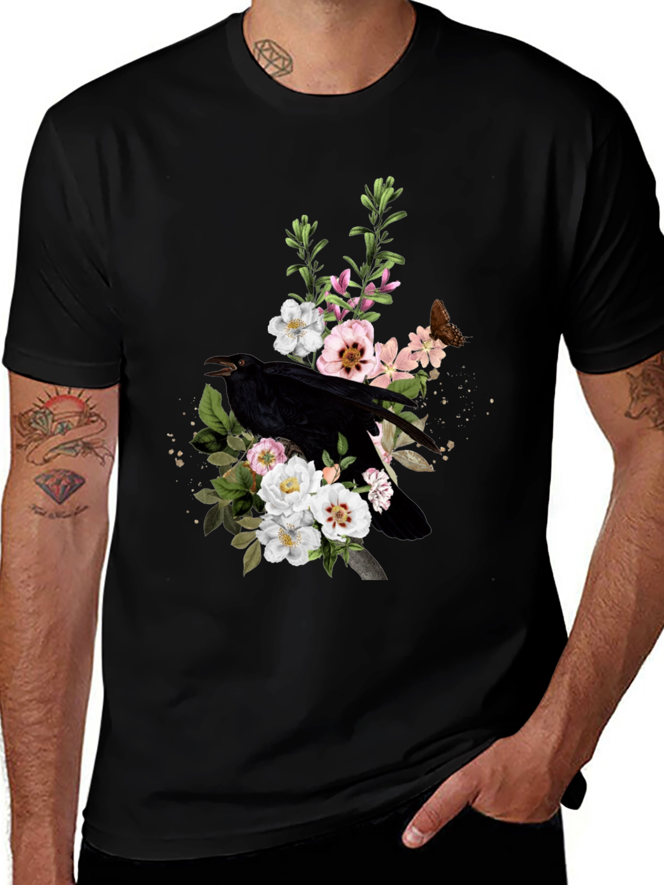 Variant 17 of Raven & Floral Graphic T-Shirt
