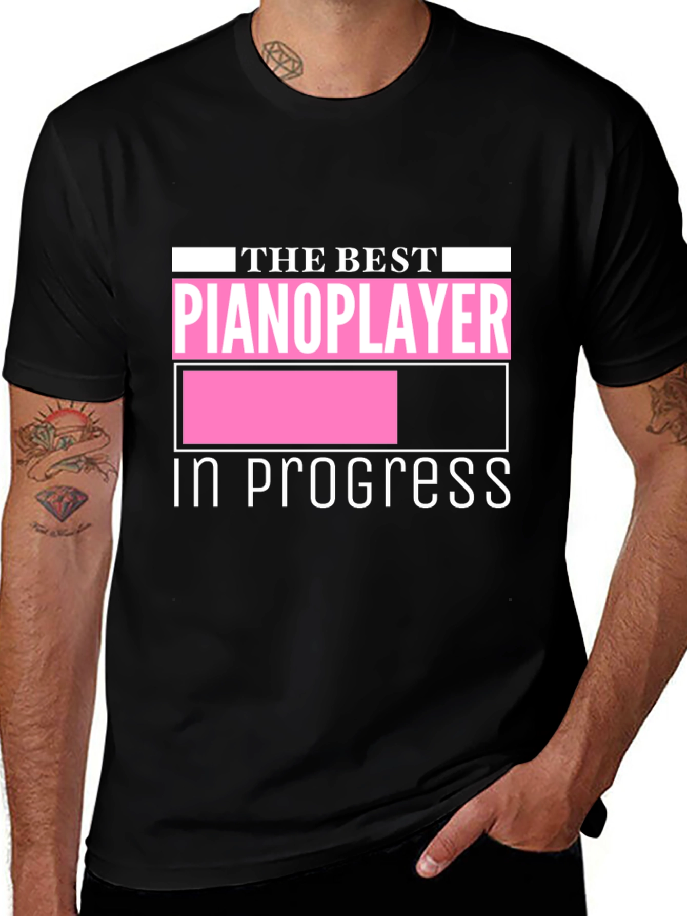 Variant 14 of Pianoplayer In Progress Graphic Tee
