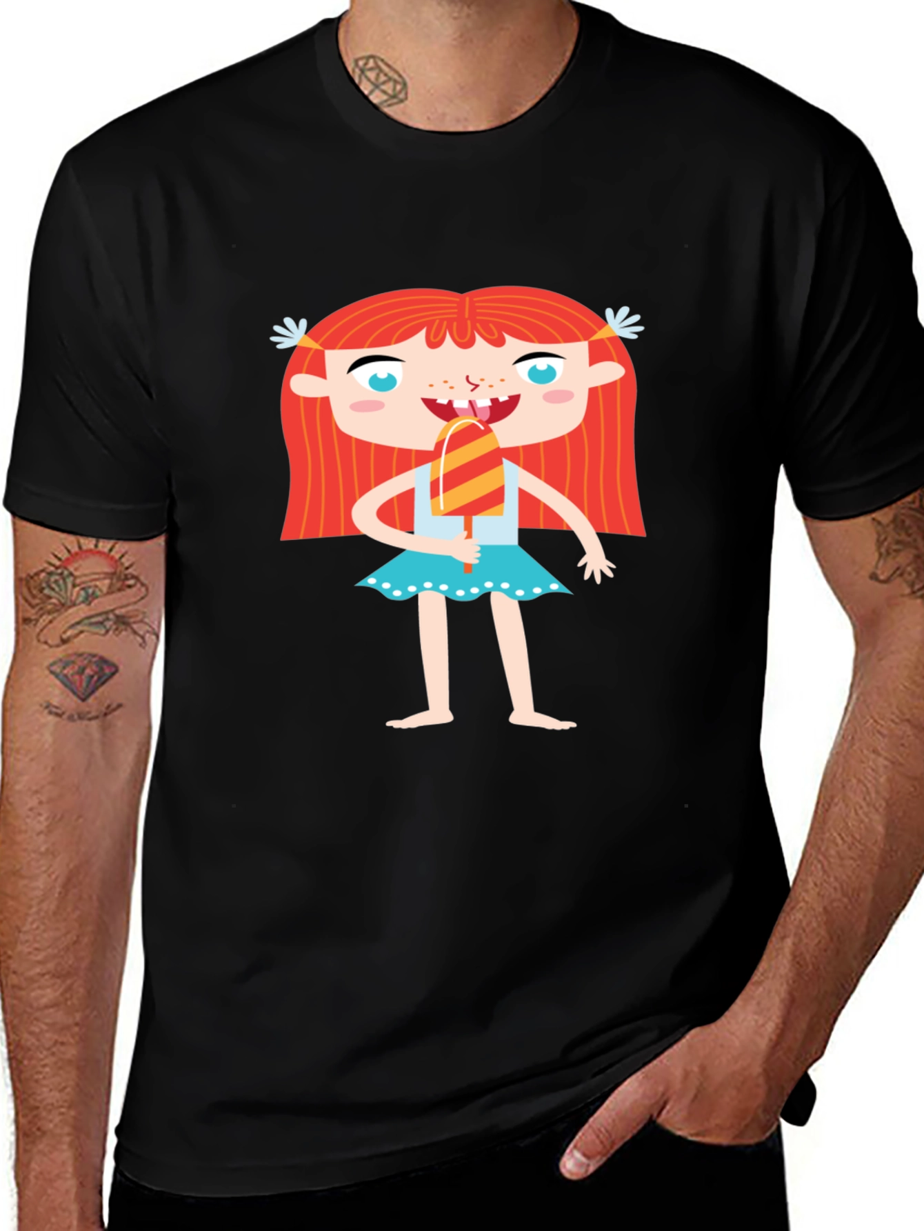 Variant 15 of Fun Graphic Tee: Girl Eating Popsicle