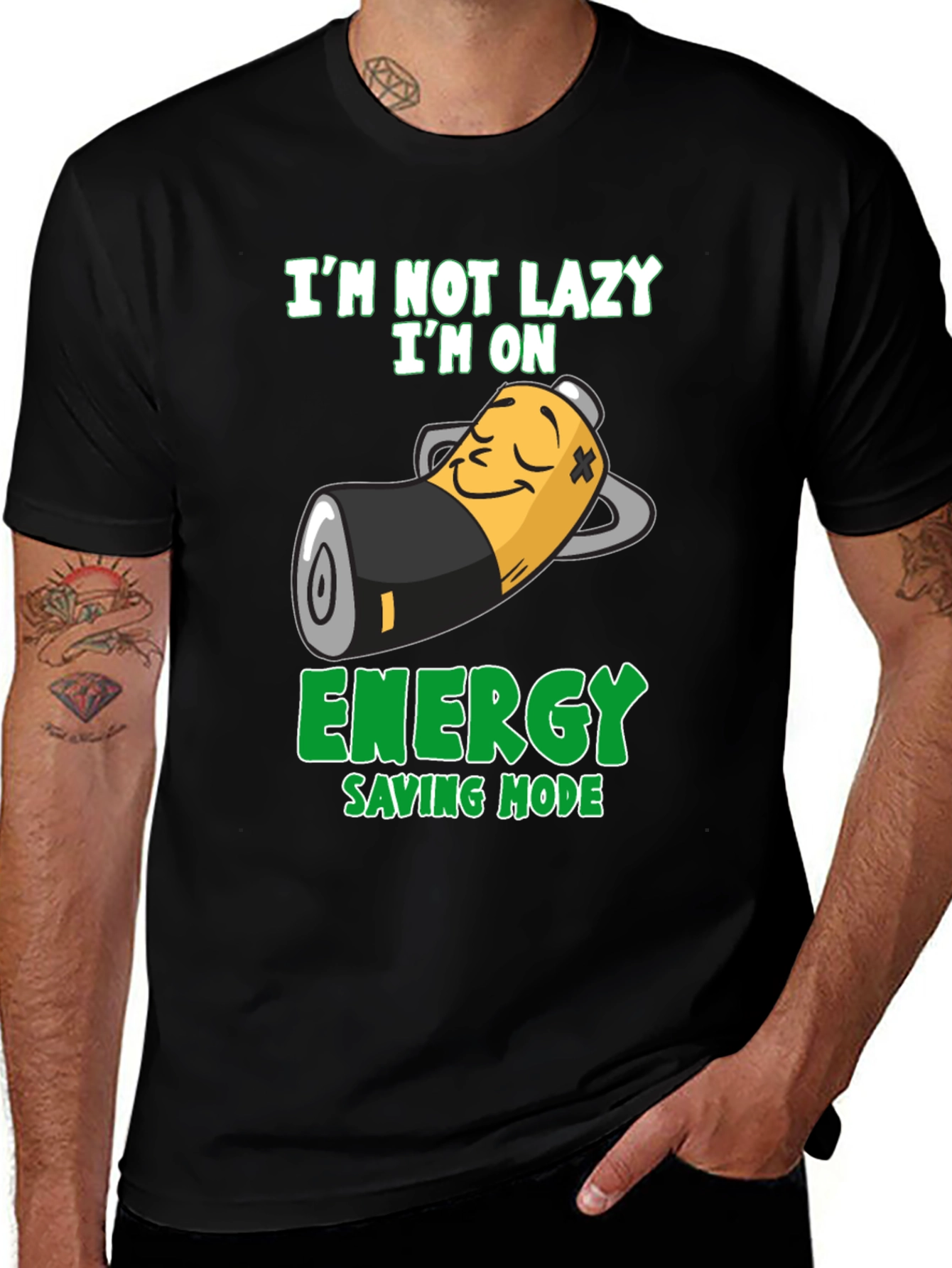 Variant 19 of Lazy Mode T-Shirt - Energy Saving Mode Graphic Tee