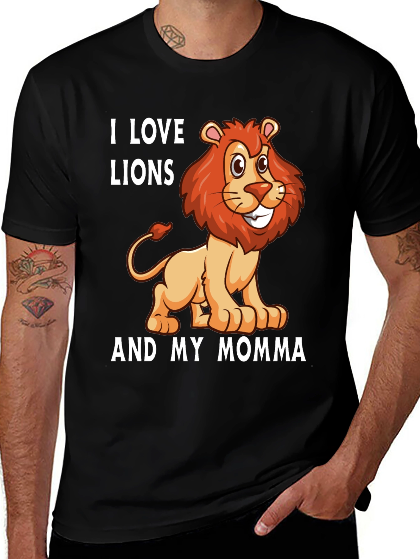Variant 16 of I Love Lions and My Momma T-Shirt