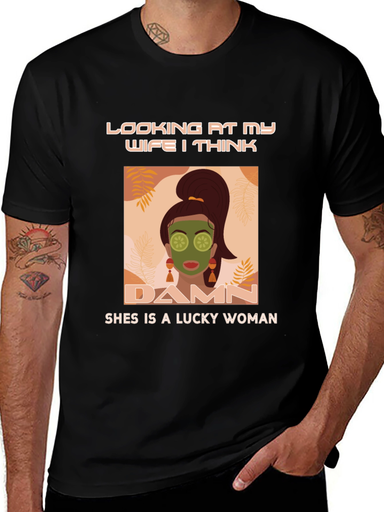 Variant 16 of Funny Wife T-Shirt - Lucky Woman