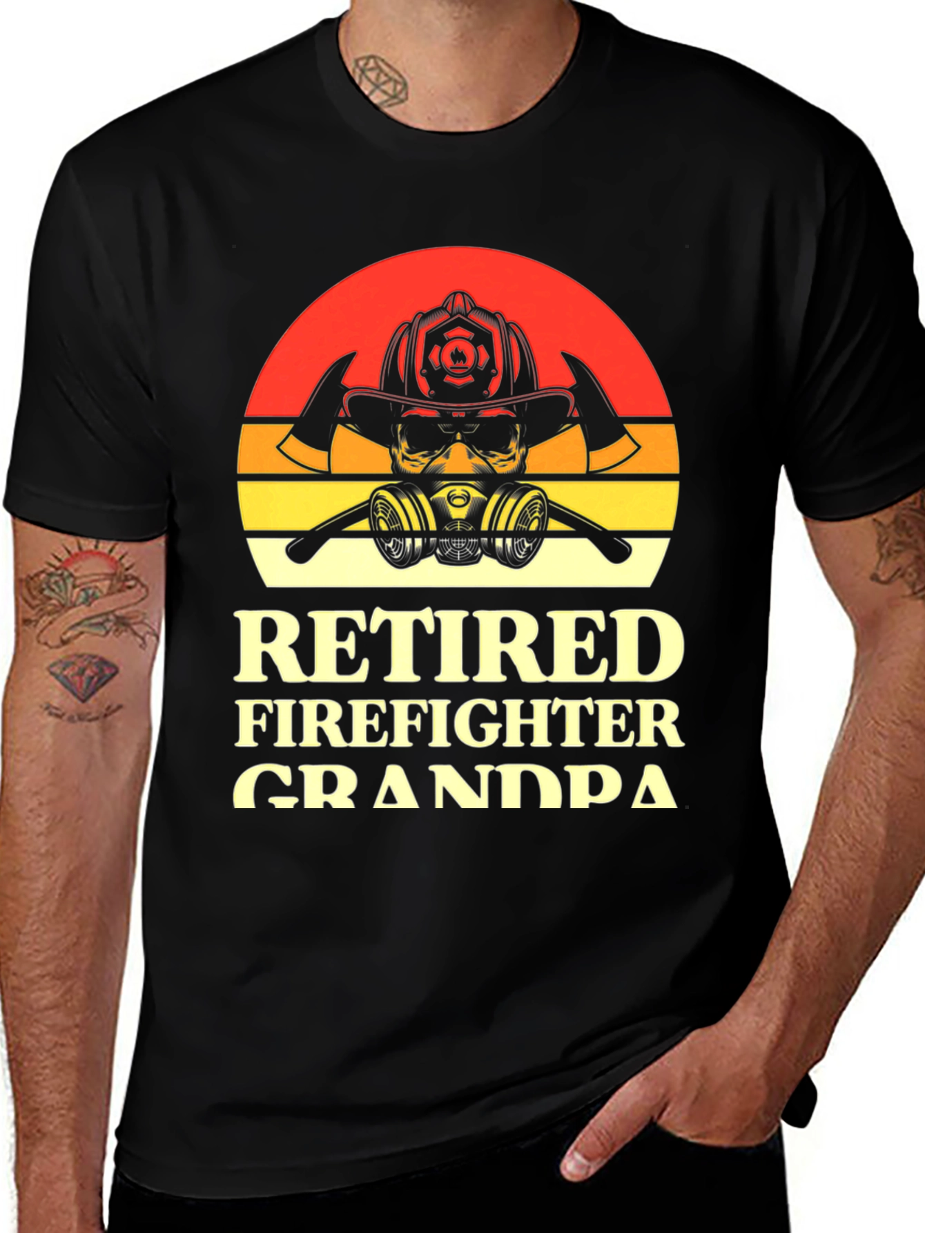 Variant 7 of Retired Firefighter Grandpa Graphic T-Shirt