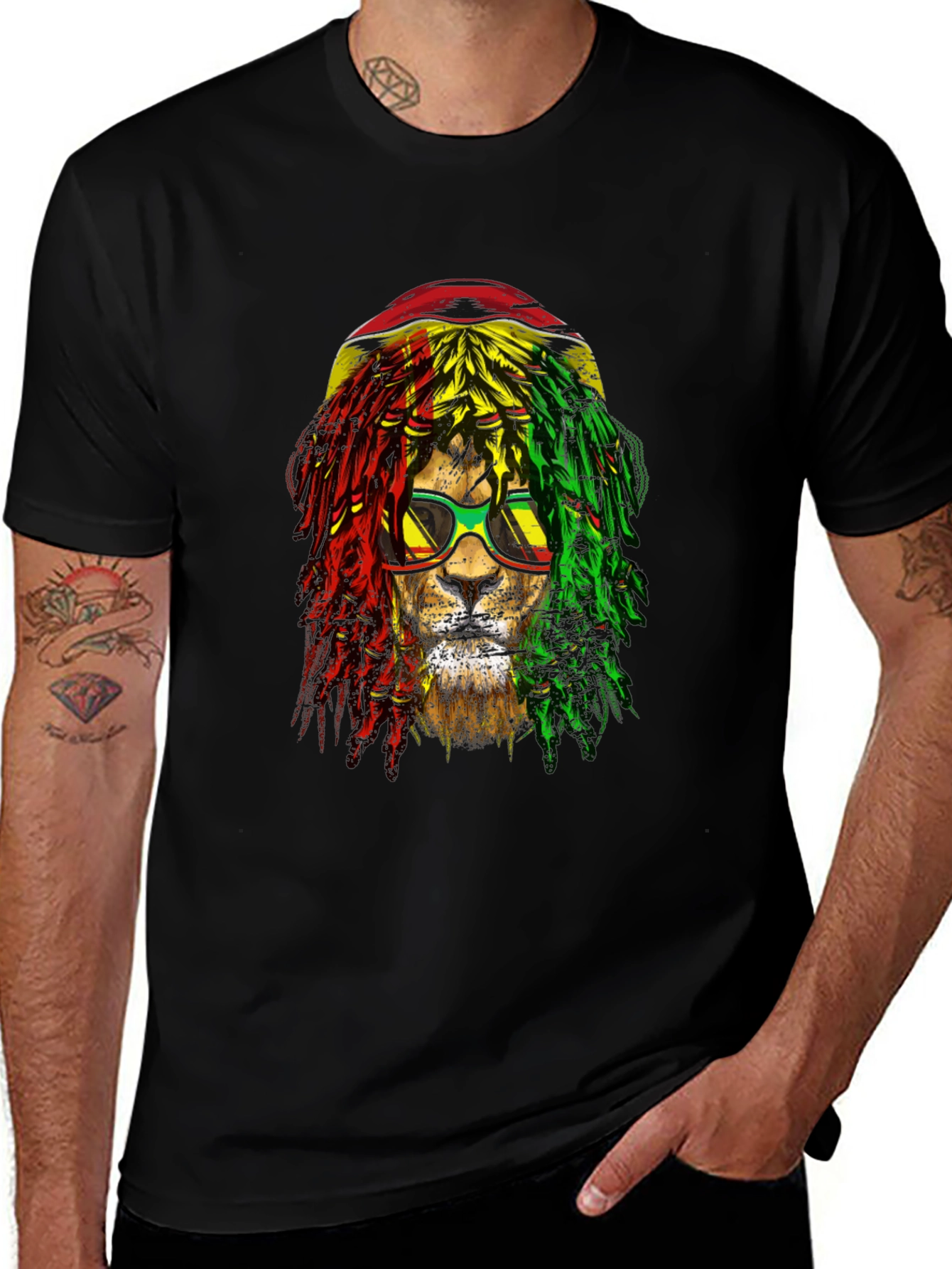 Rasta Lion Graphic Tee - Cool Reggae Style Shirt