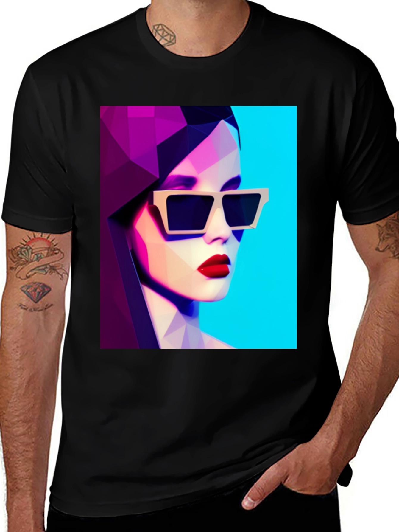 Variant 4 of Geometric Woman Graphic Tee - Modern Art Fashion Shirt