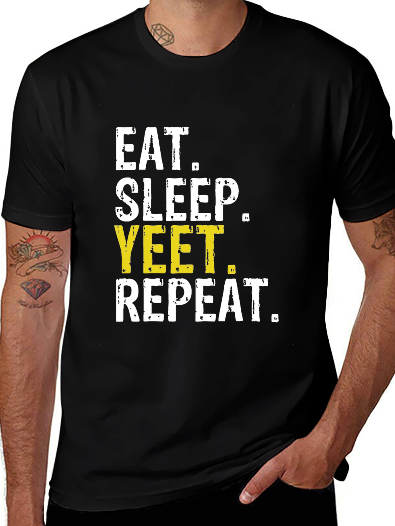 Variant 6 of Eat Sleep Yeet Repeat T-Shirt Funny Meme Tee