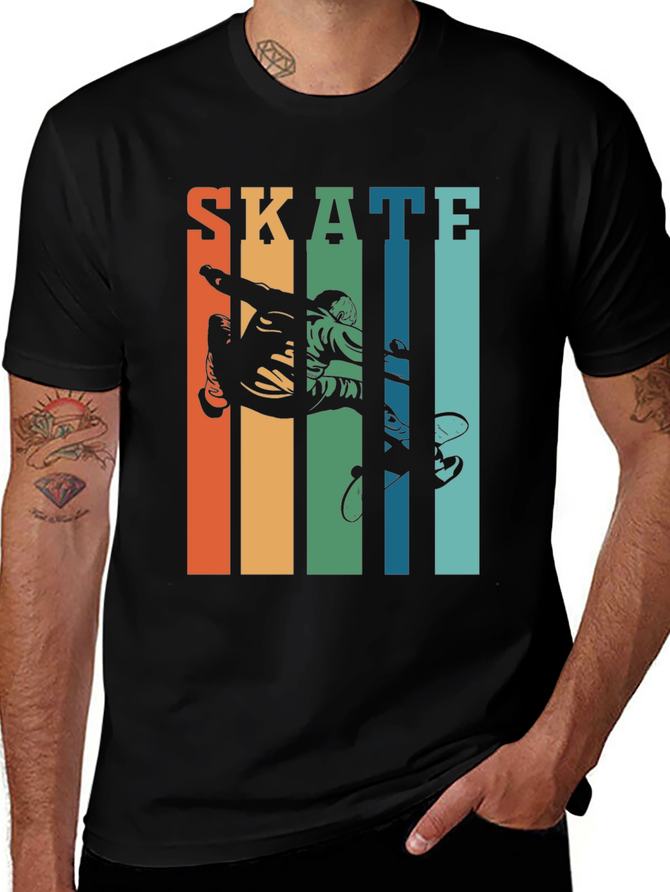 Variant 25 of Retro Skate T-Shirt - Black
