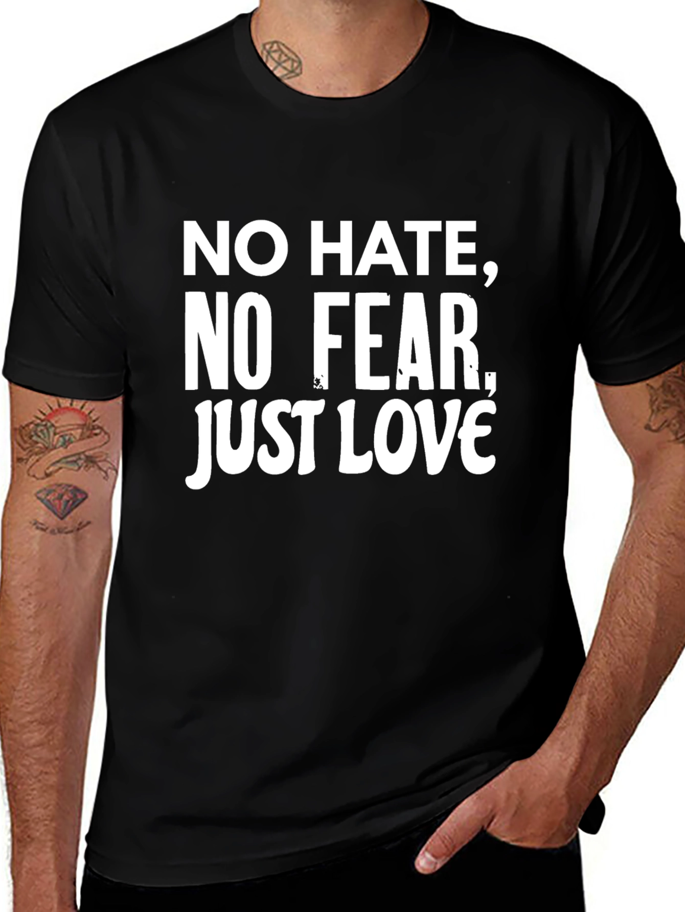 Variant 16 of No Hate No Fear Just Love Graphic Tee