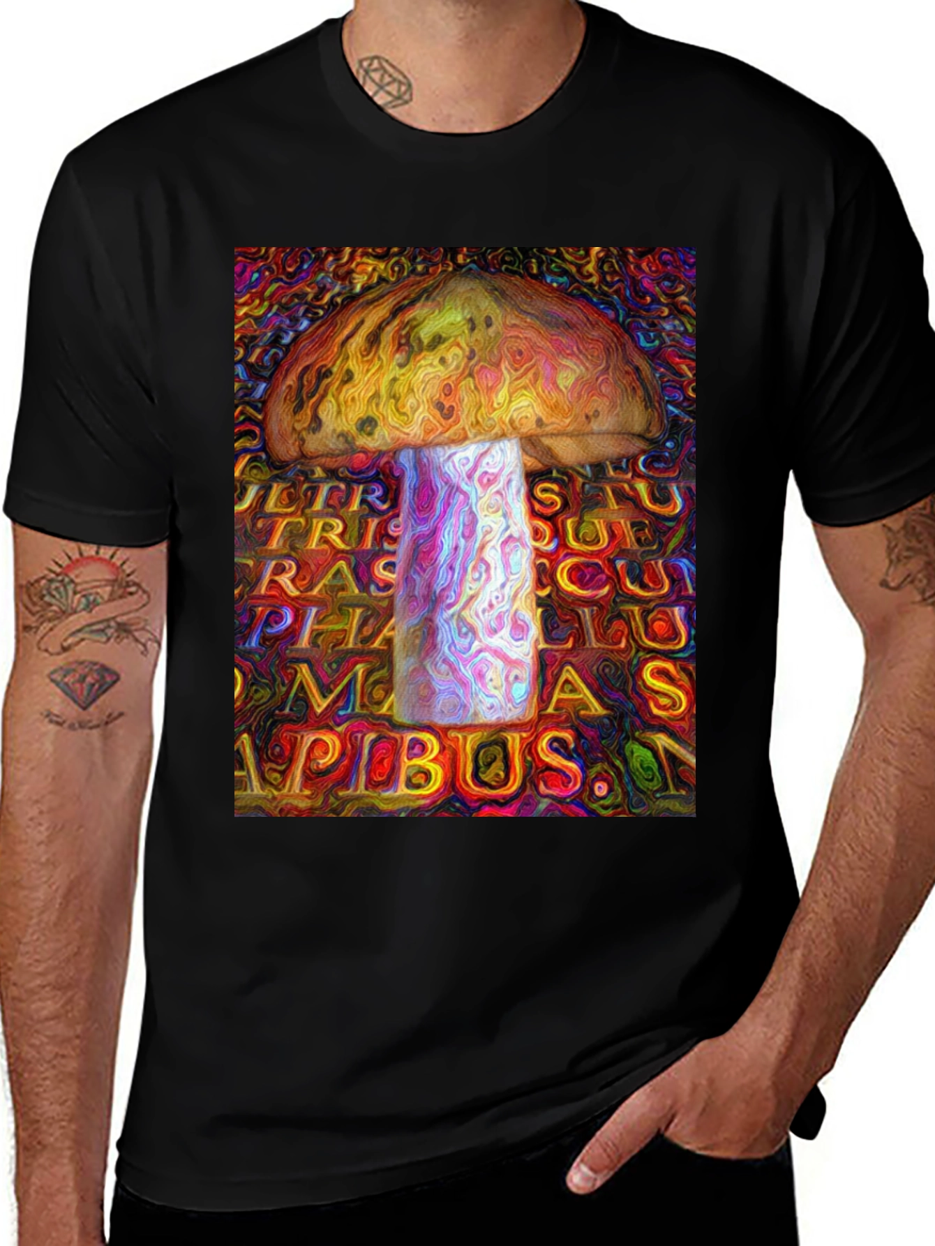 Variant 4 of Psychedelic Mushroom Graphic Tee - Unique Art Shirt